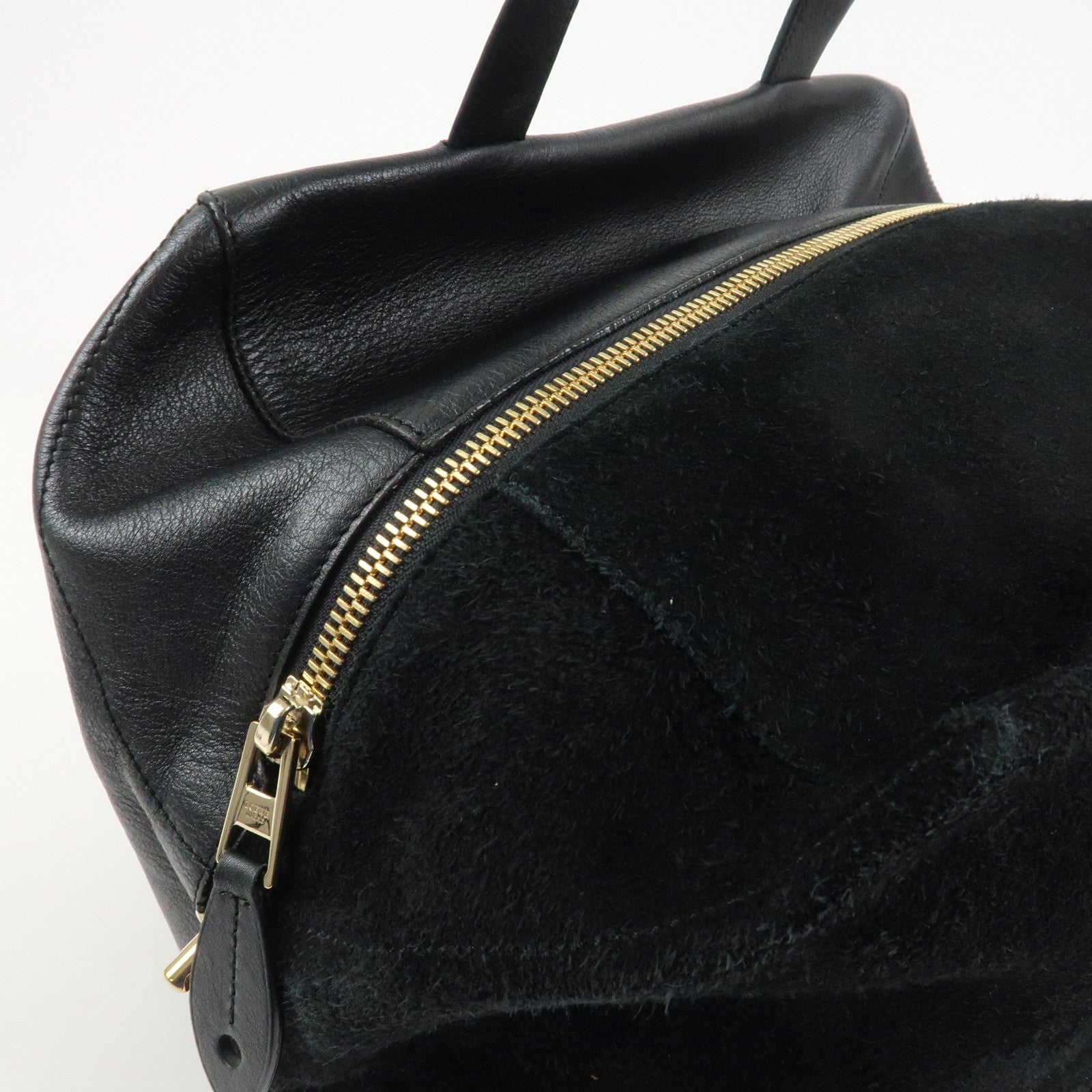 LOEWE Anagram Logo Leather Suede Origami Cubo Hand Bag Black