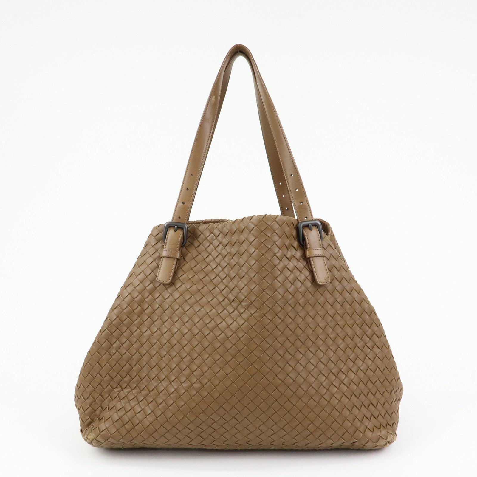 BOTTEGA VENETA Cesta Intrecciato Leather Shoulder Tote Bag Brown