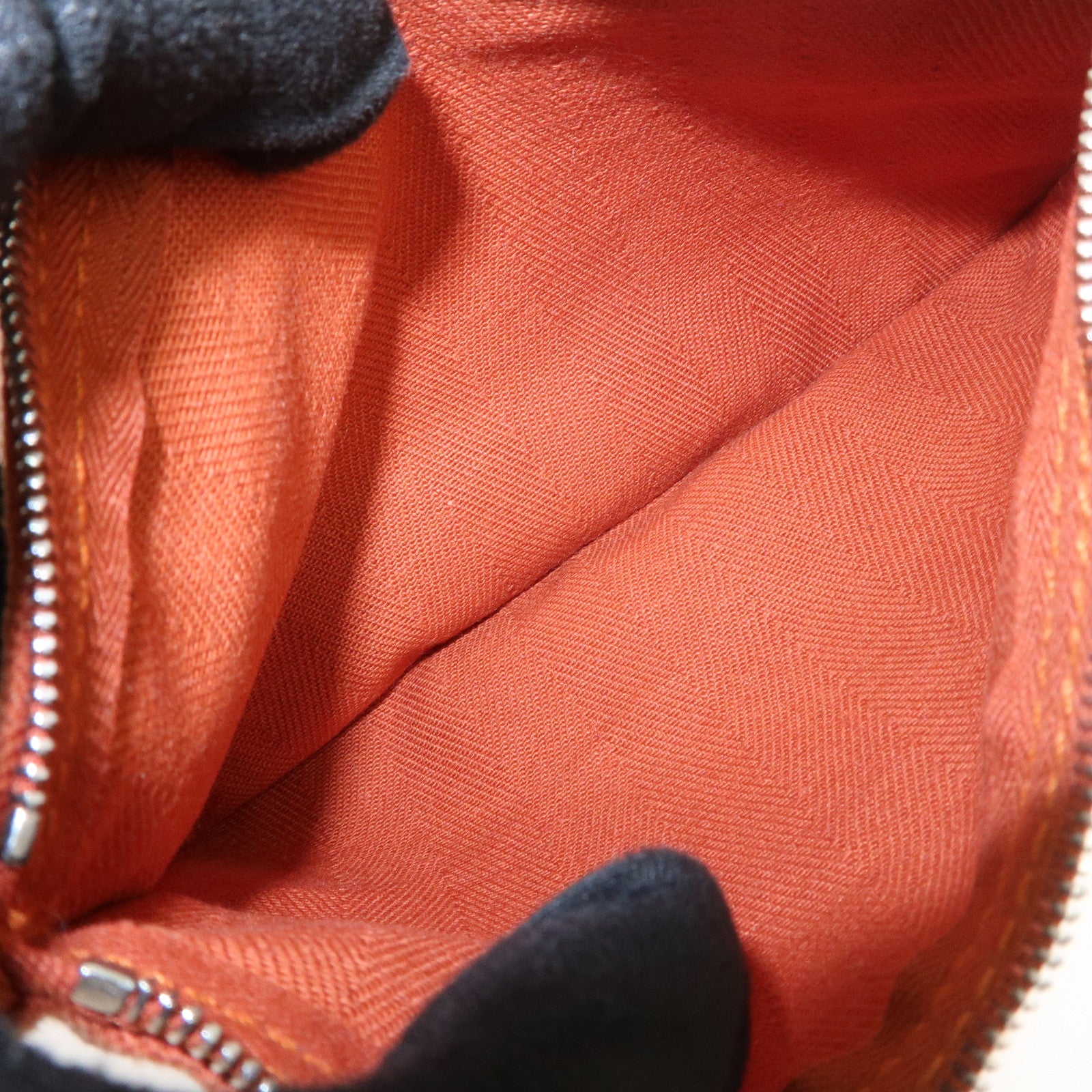 HERMES Valparaiso PM Toile Ash Leather Tote Bag Orange