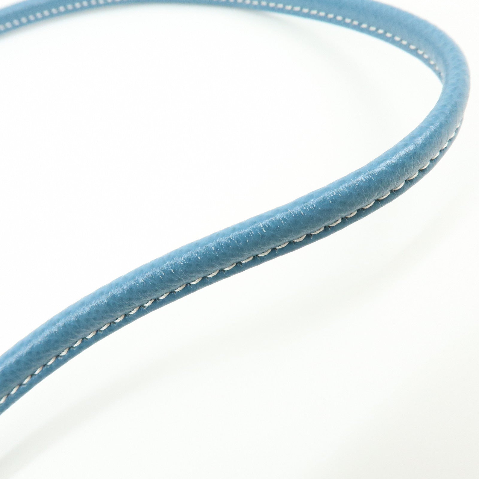 HERMES Aline PM Canvas Leather Shoulder Bag Hand Bag Natural Blue