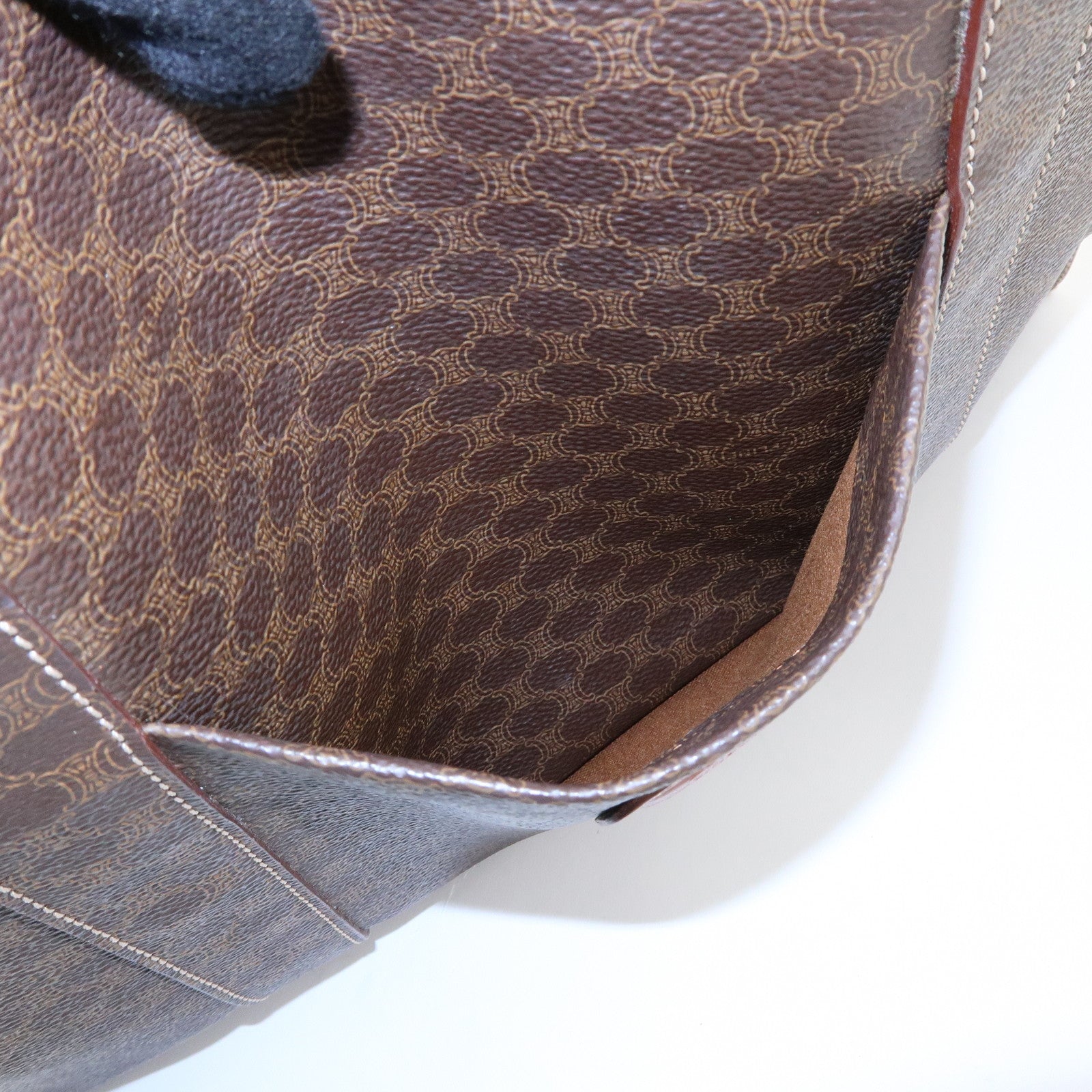 CELINE Macadam PVC Leather Tote Bag Shoulder Bag Brown