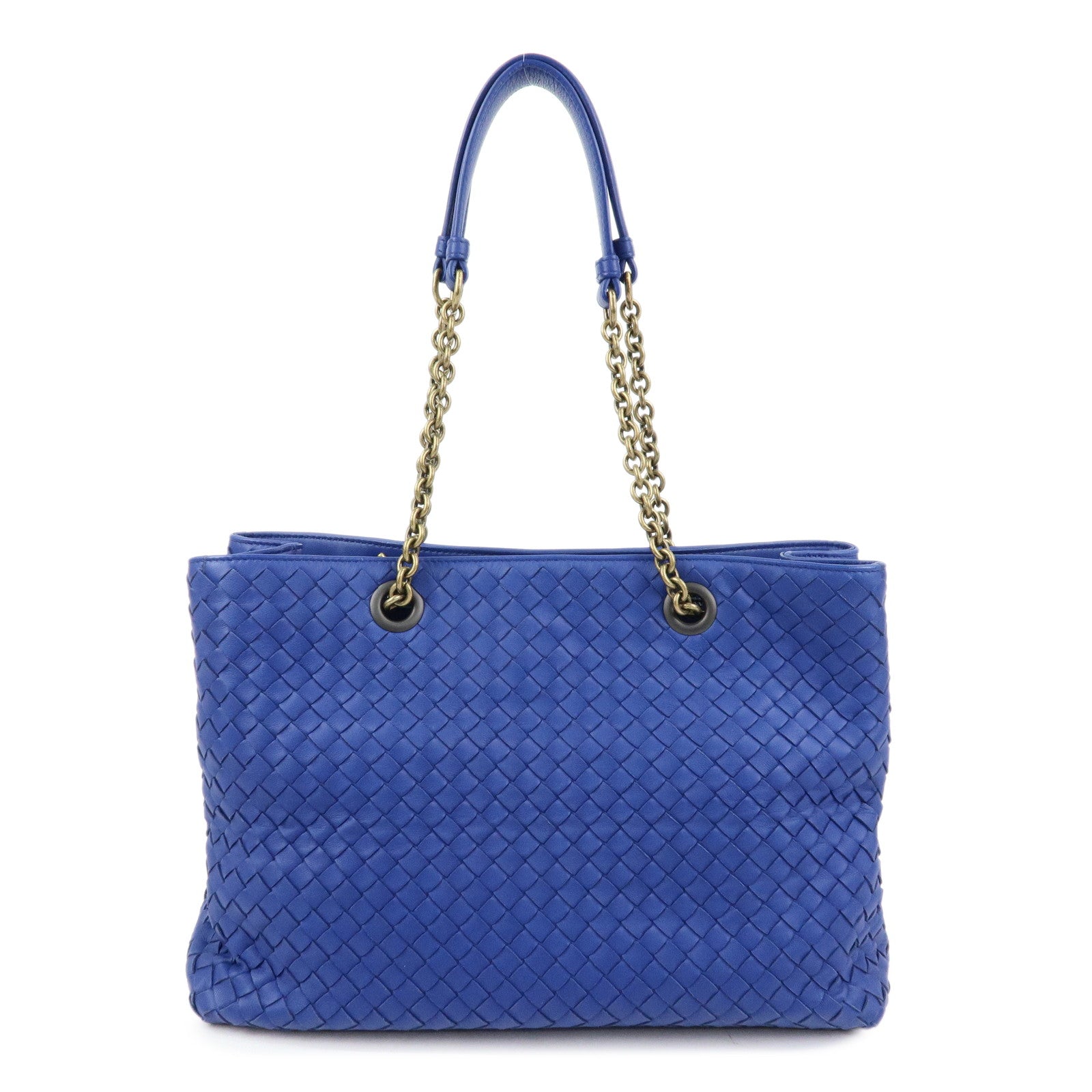 BOTTEGA VENETA Intrecciato Nappa Leather Tote Bag Shoulder Bag Blue