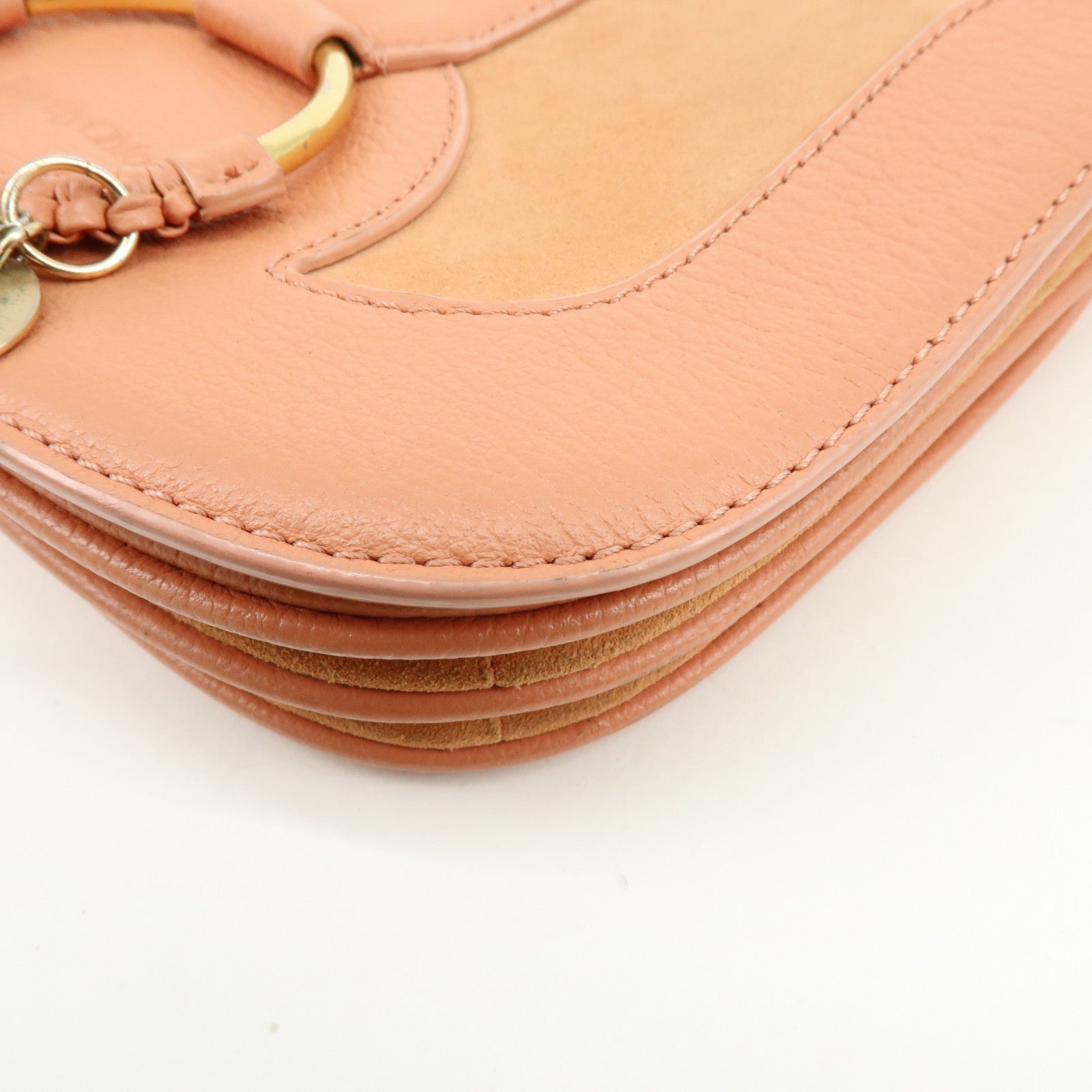 Chloe See By Chloe Joan Suede Leather Shoulder Crossbody Bag Pink