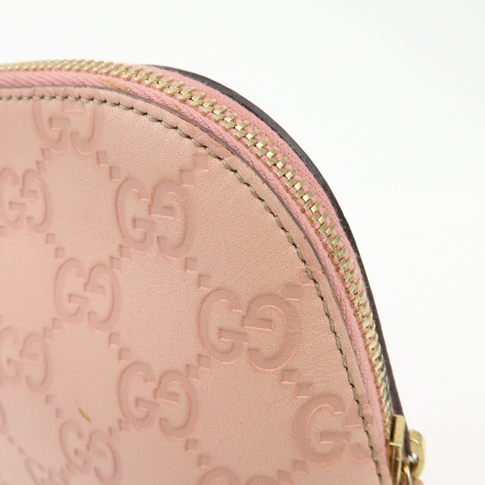GUCCI Guccissima Leather Cosmetic Pouch Accessory Pouch Pink 141810