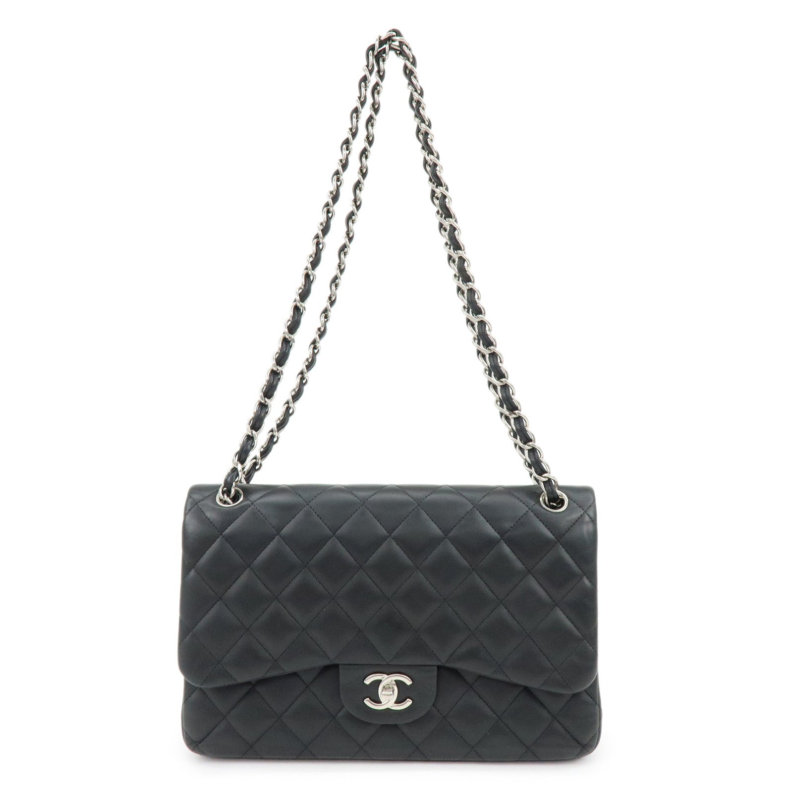 Chanel Large Matelasse 30 Large Lamb Skin Double Flap Shoulder Bag