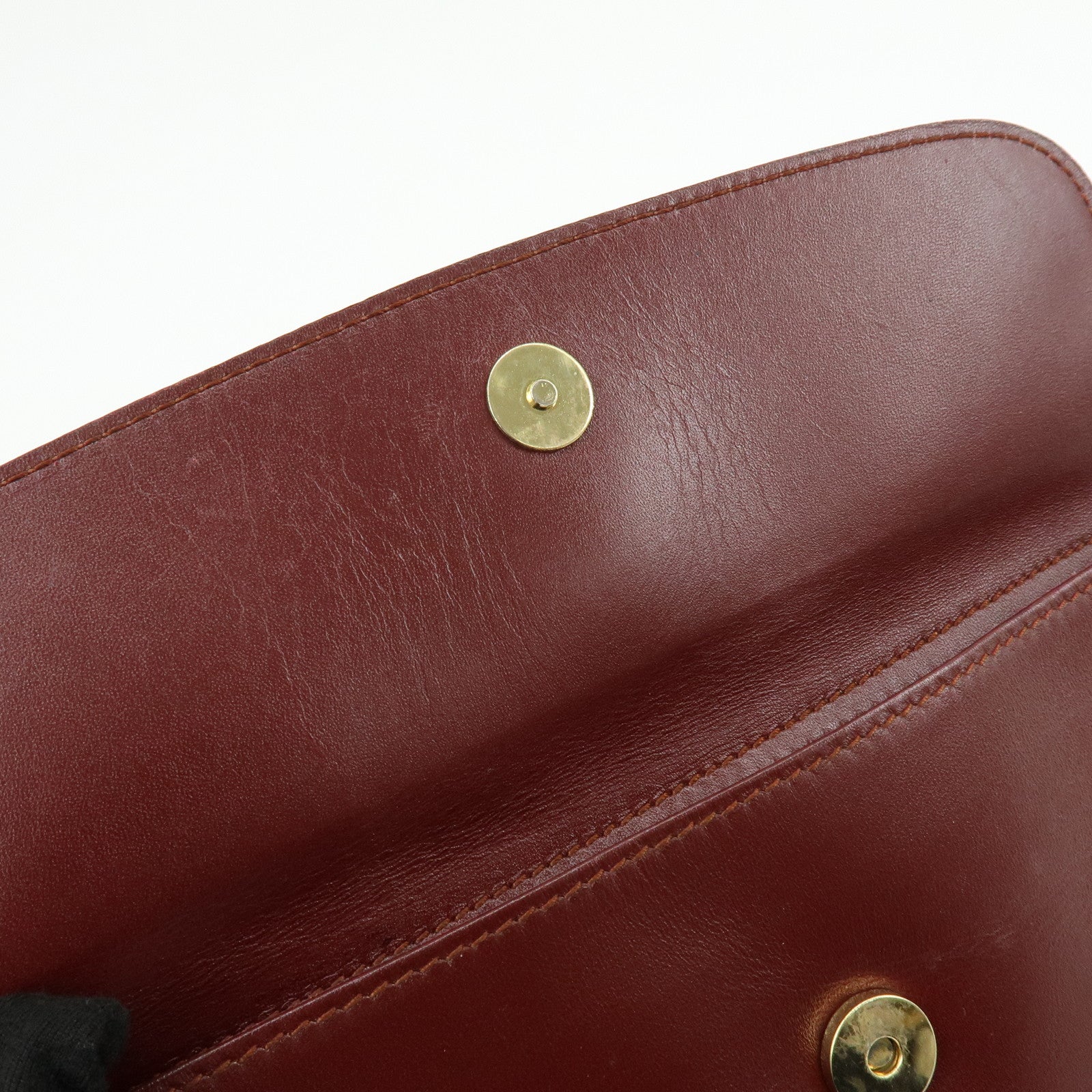 Cartier Must de Cartier Leather Shoulder Bag Crossbody Bag Bordeaux