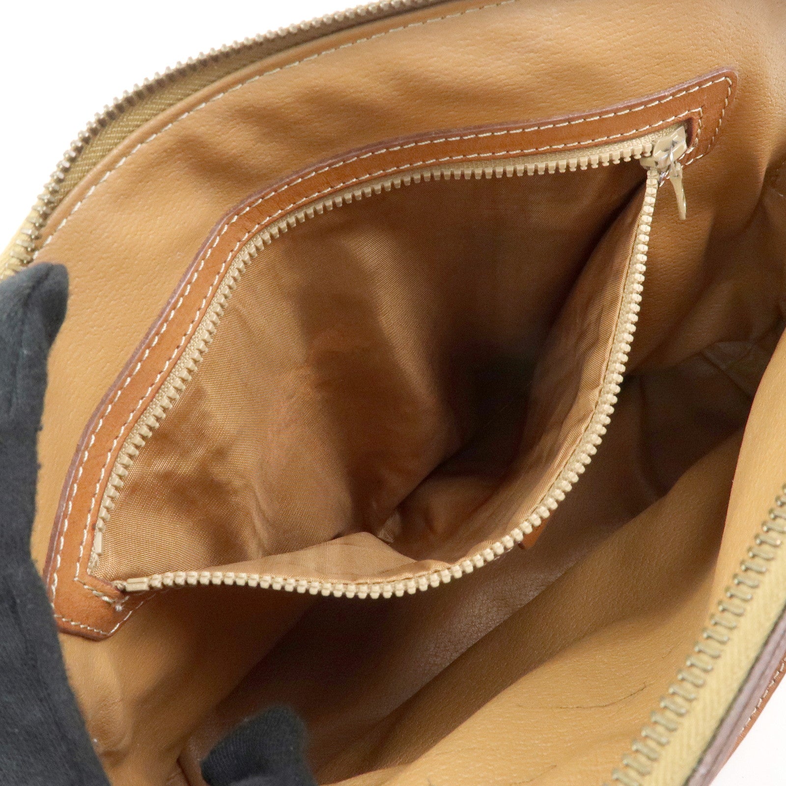 CELINE Macadam Leather 2WAY Bag Hand Bag Shoulder Bag Brown