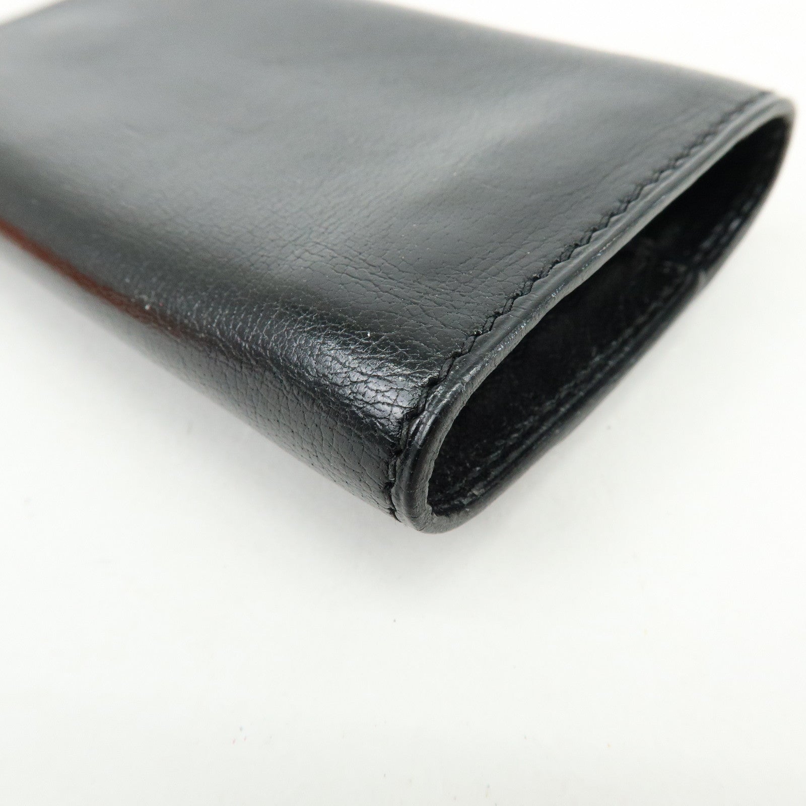 HERMES Serie Etui Cle 4 Box Calf Leather F Stamped Key Case Black