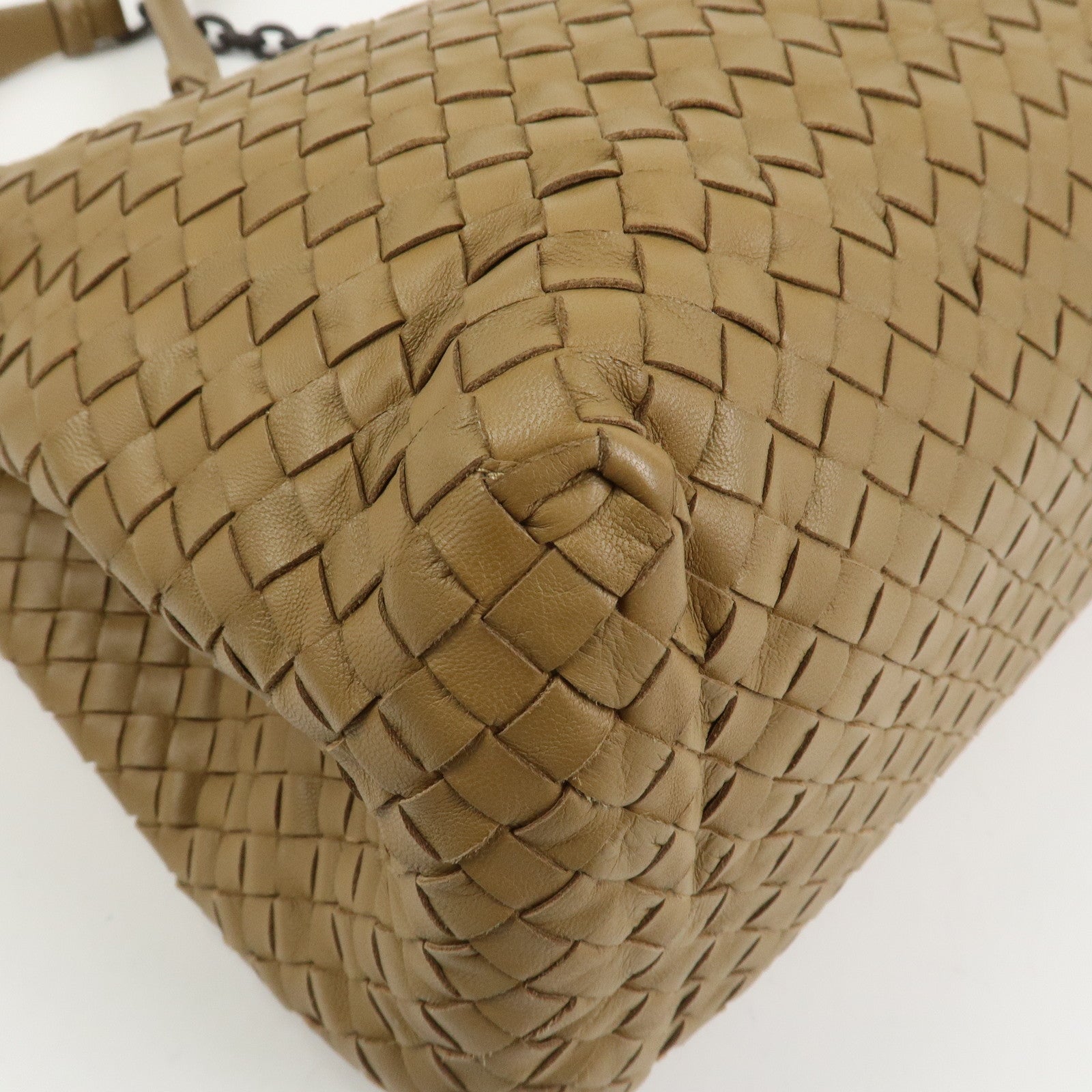 BOTTEGA VENETA Intrecciato Nappa Leather Shoulder Tote Bag Brown