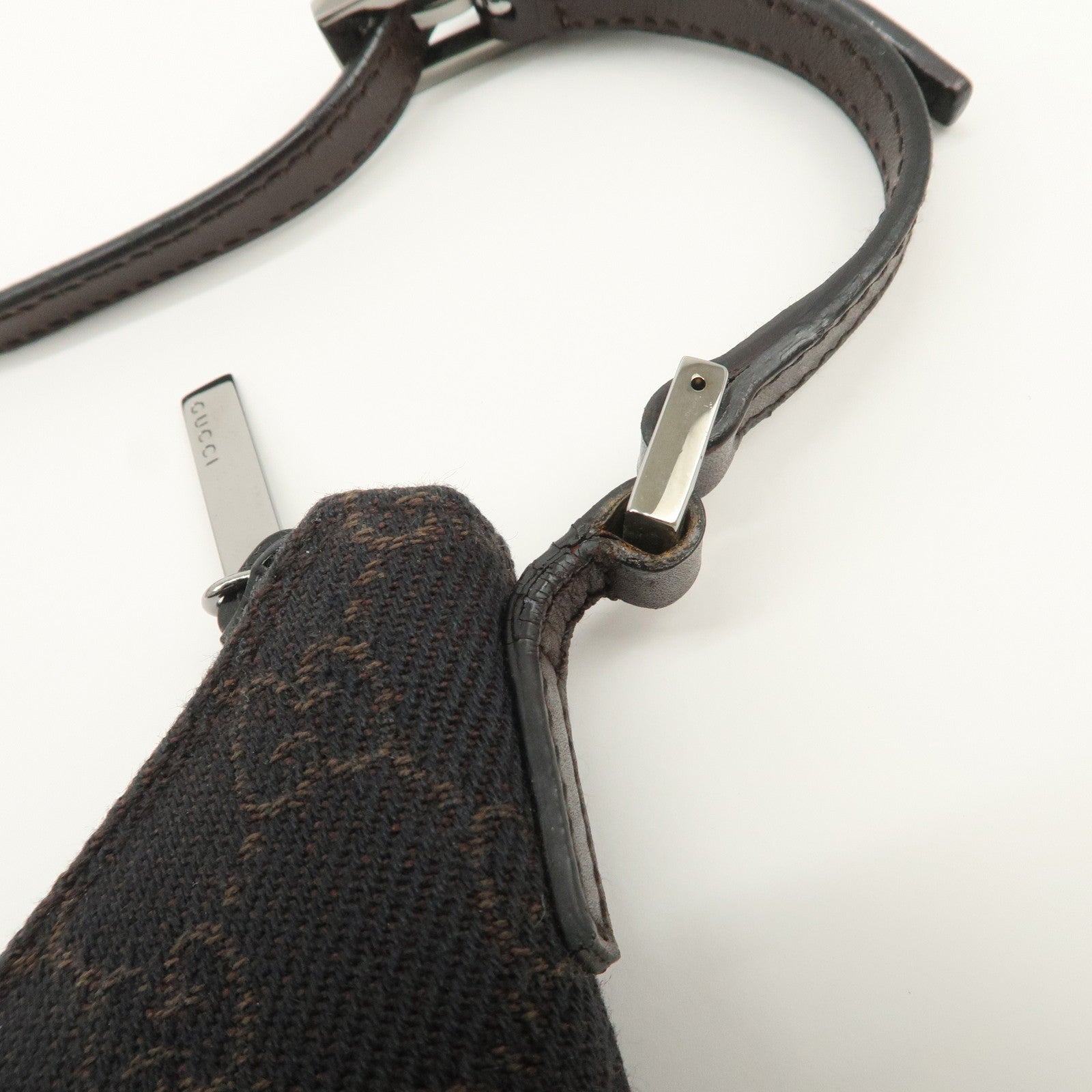 GUCCI GG Canvas Leather Hand Bag Shoulder Bag Black 32160