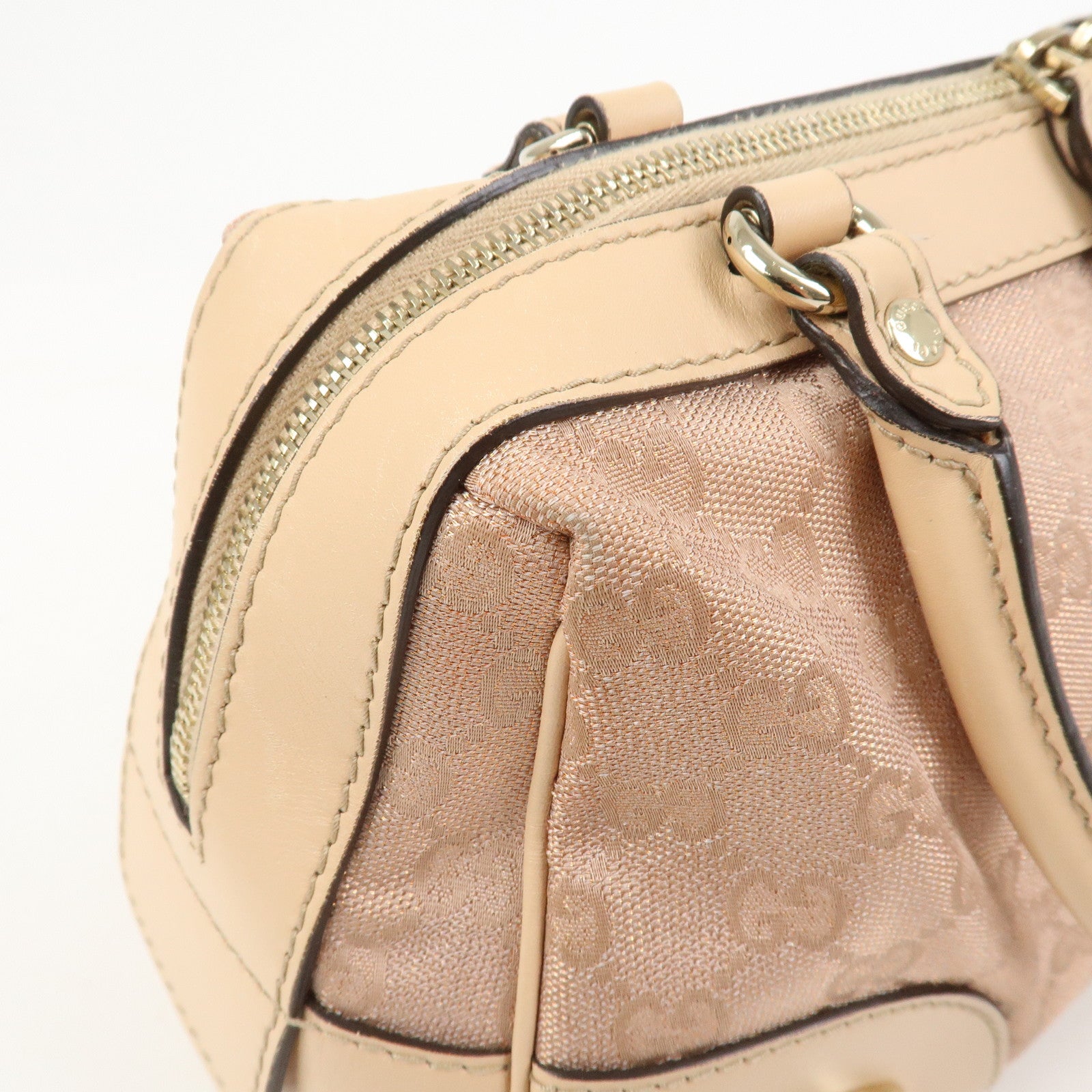 GUCCI Lovely Heart GG Monogram Canvas Mini Boston Bag 257067
