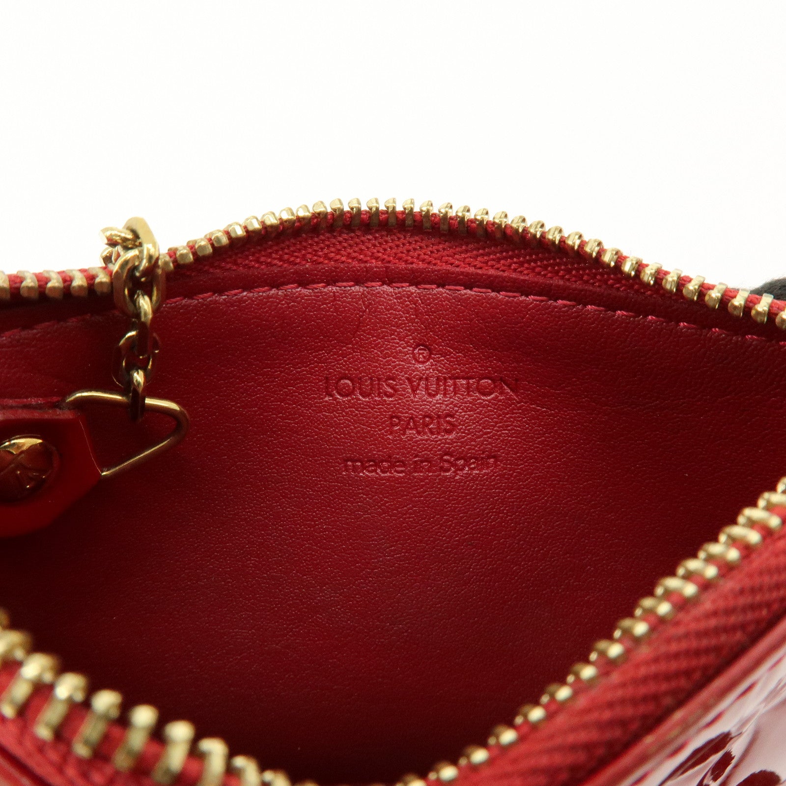 Louis Vuitton Monogram Vernis Pochette Cles Coin Case Red M91977