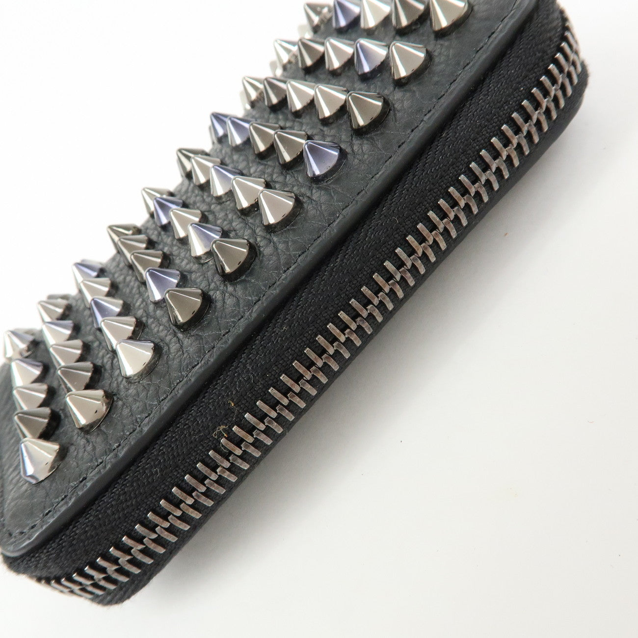 Christian Louboutin Leather Panettone Studs Key Case Black