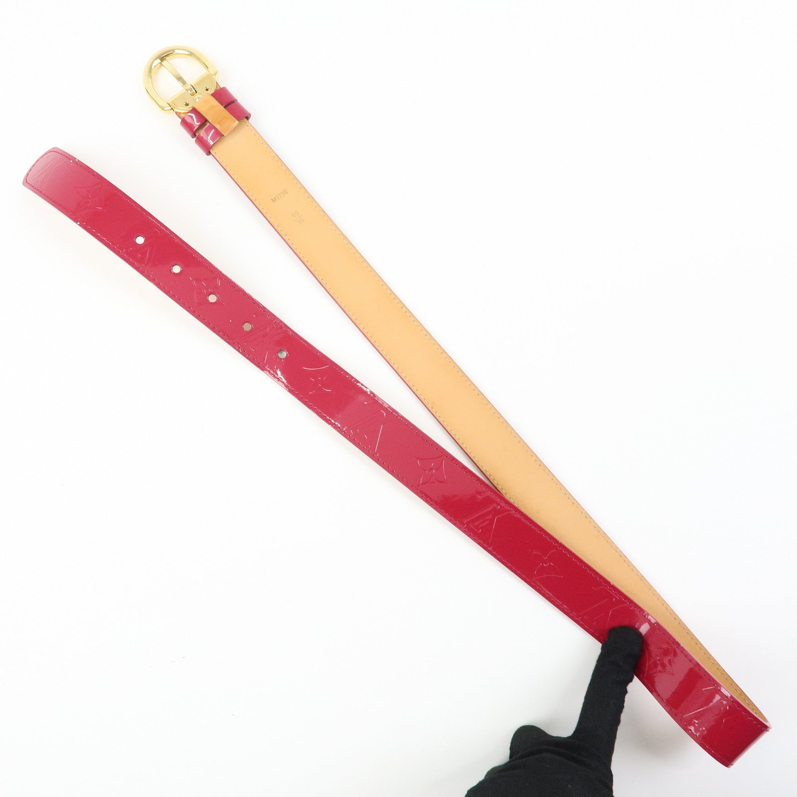 Louis Vuitton Monogram Vernis Leather Ceinture Belt Fuchsia M9798