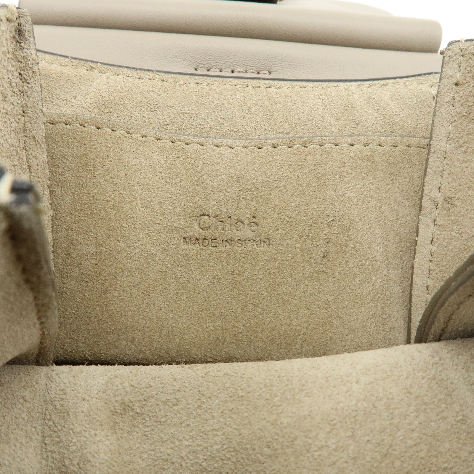 Chloe Faye Suede Leather Shoulder Bag Crossbody Bag Beige