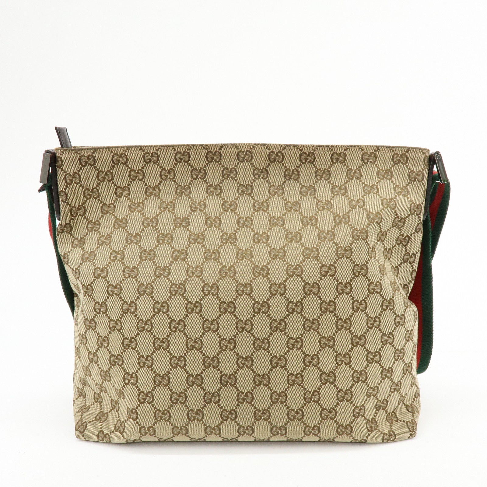 GUCCI Sherry GG Canvas Leather Shoulder Bag Beige Brown 189751