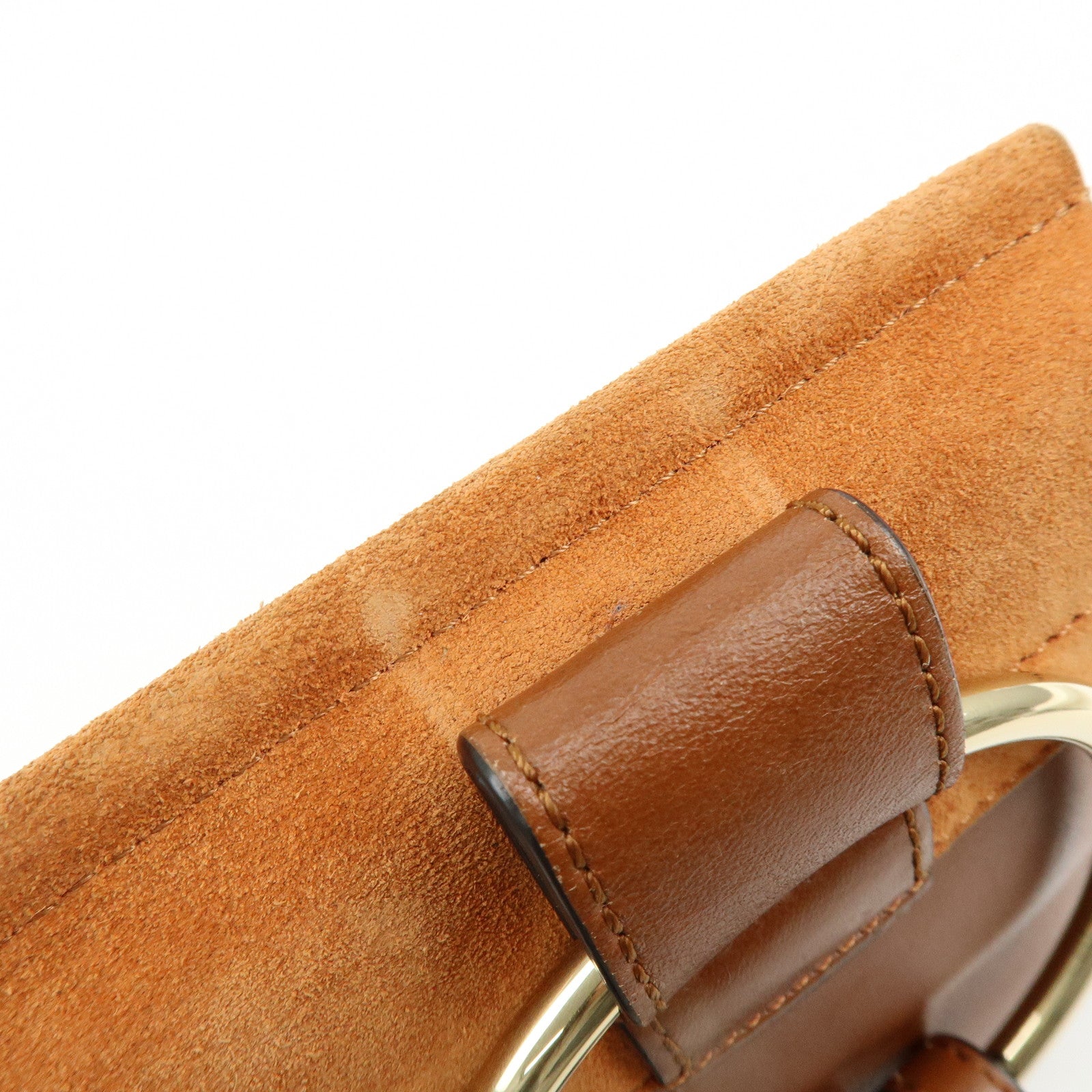 Chloe Faye Leather Suede Shoulder Bag Crossbody Bag Brown