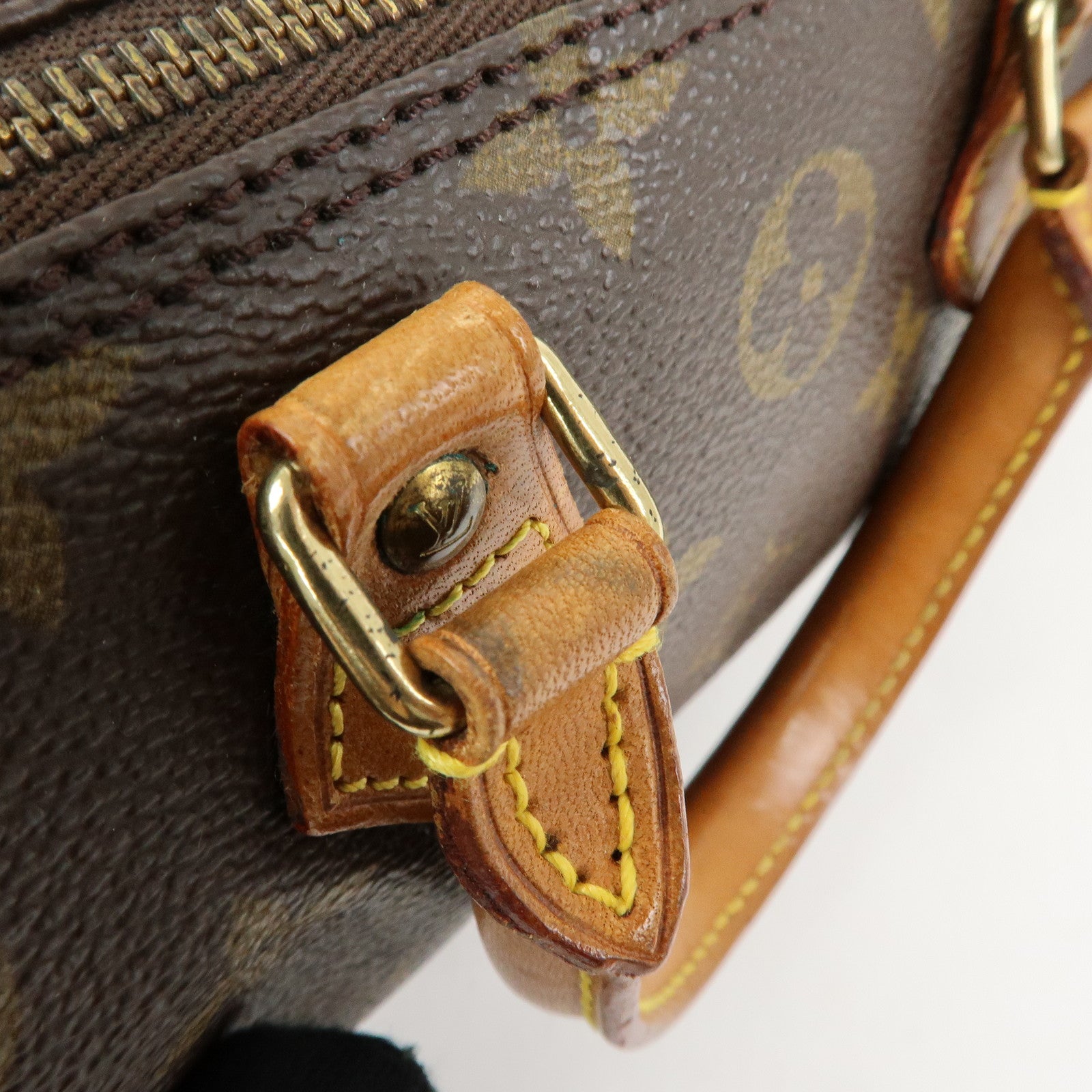 Louis Vuitton Monogram Mini Speedy Hand Bag & Strap Brown M41534