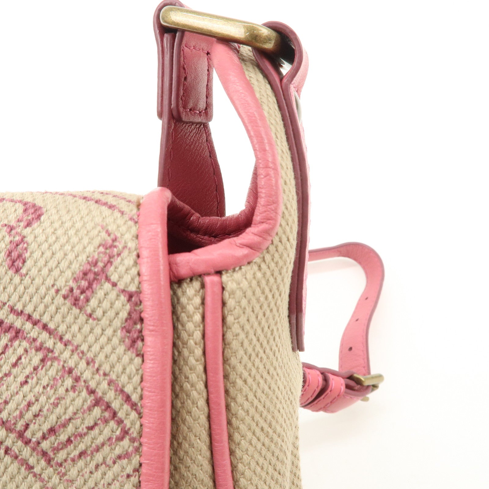 BURBERRY Children Canvas Leather Shoulder Bag Crossbody Bag Beige
