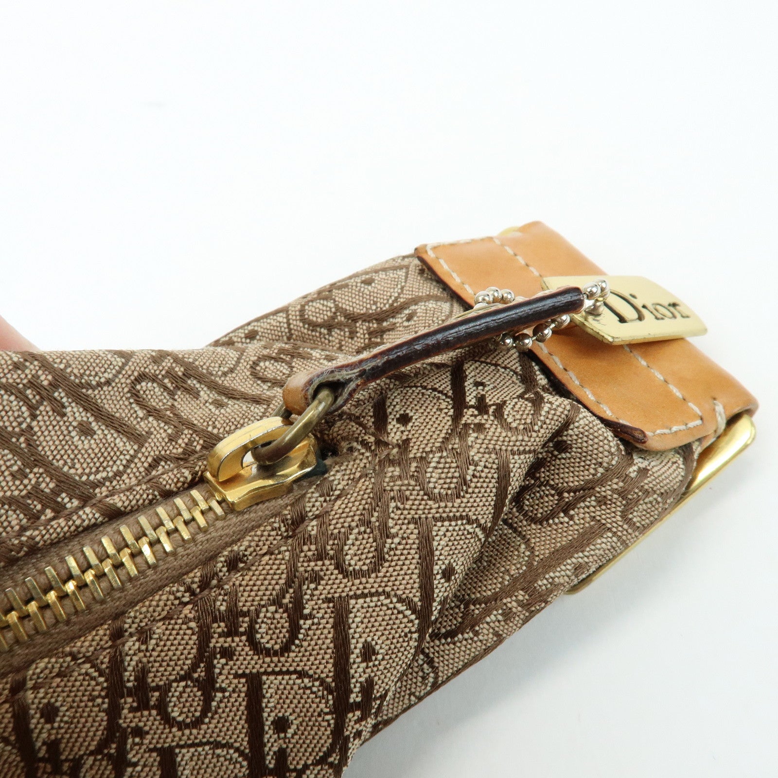Christian Dior Street Chic Trotter Canvas Leather Shoulder Bag