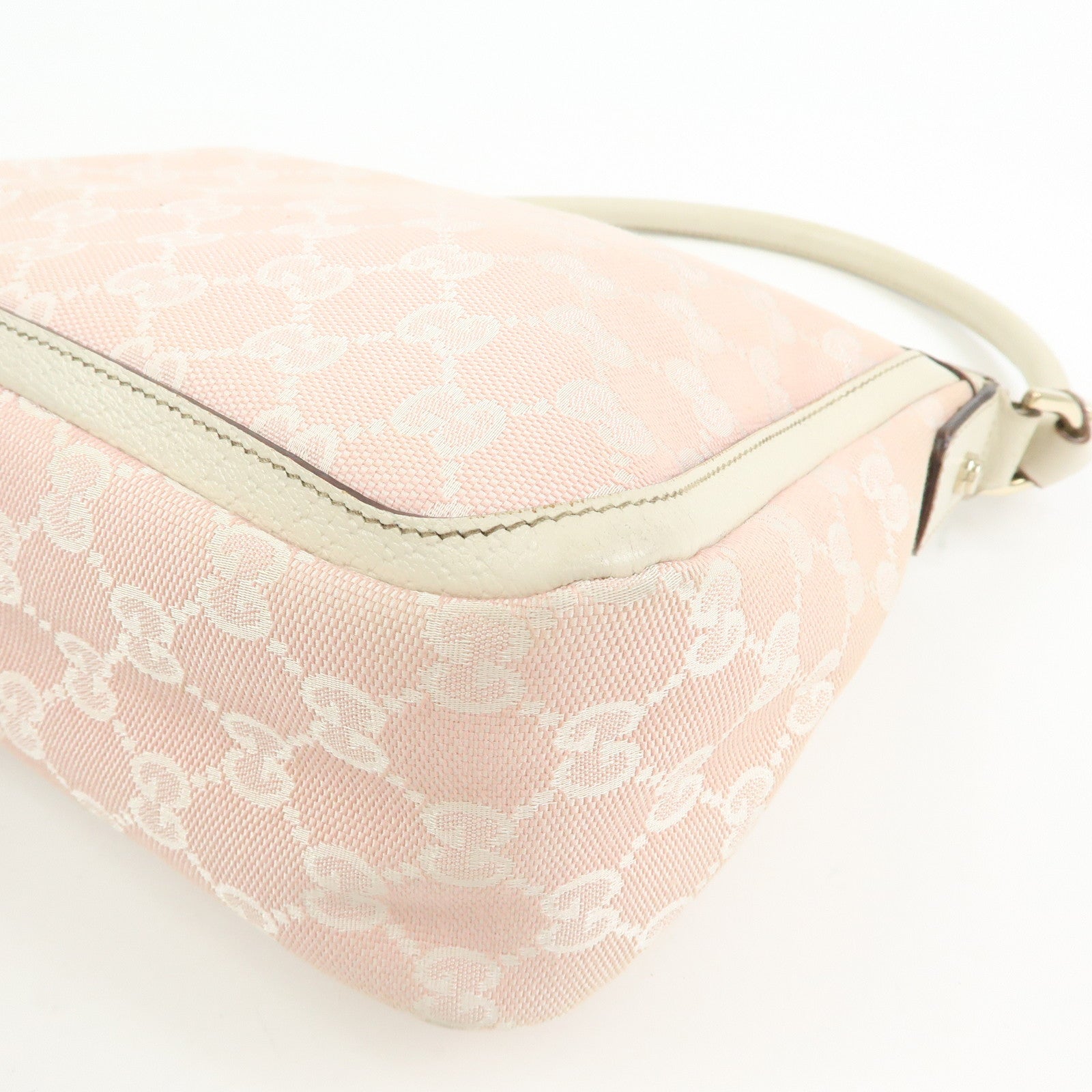 GUCCI GG Canvas Shoulder Bag Hand Bag Pink White 146244
