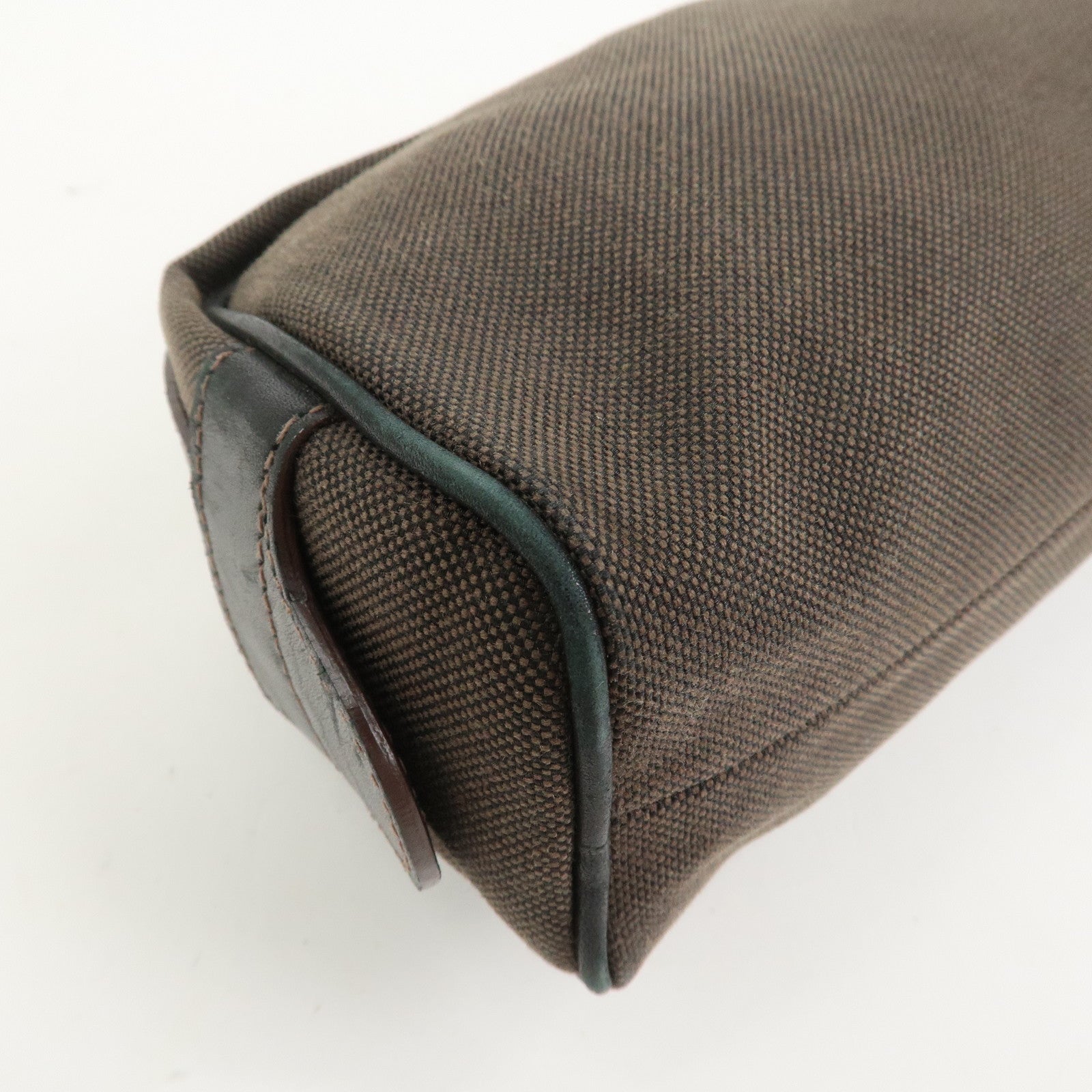 PRADA Logo Jacquard Pouch Cosmetic Pouch Makeup Bag Brown
