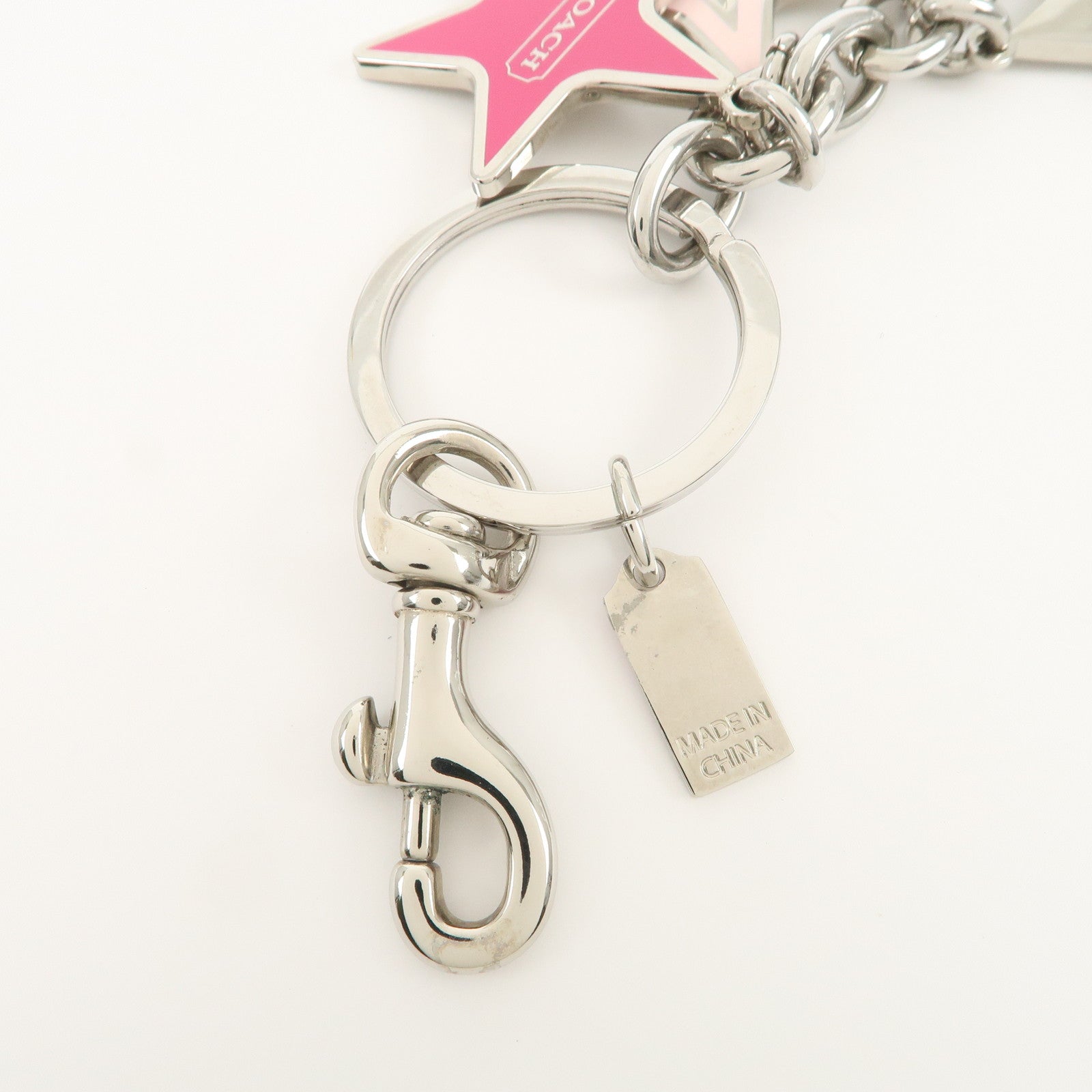 COACH Set Of 3 Key Charm Signature Silver Multicolor Star