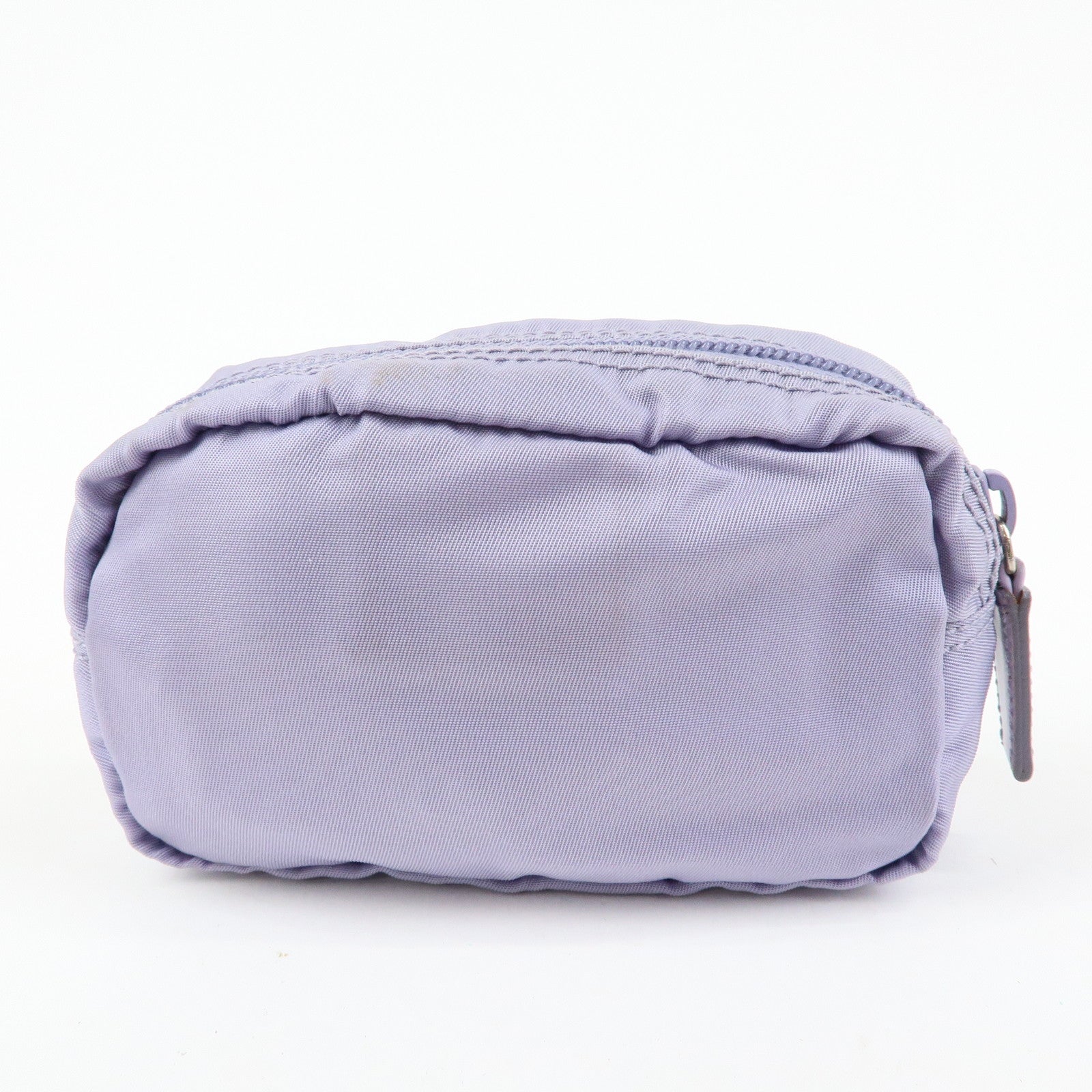 PRADA Triangle Logo Set of 3 Nylon Leather Pouch Pink Purple