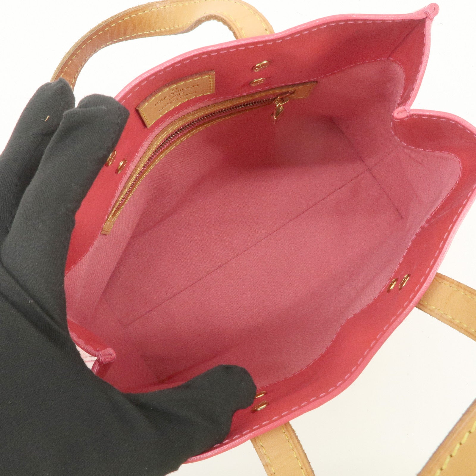 Louis Vuitton Monogram Vernis Lead PM Hand Bag Framboise M9132F