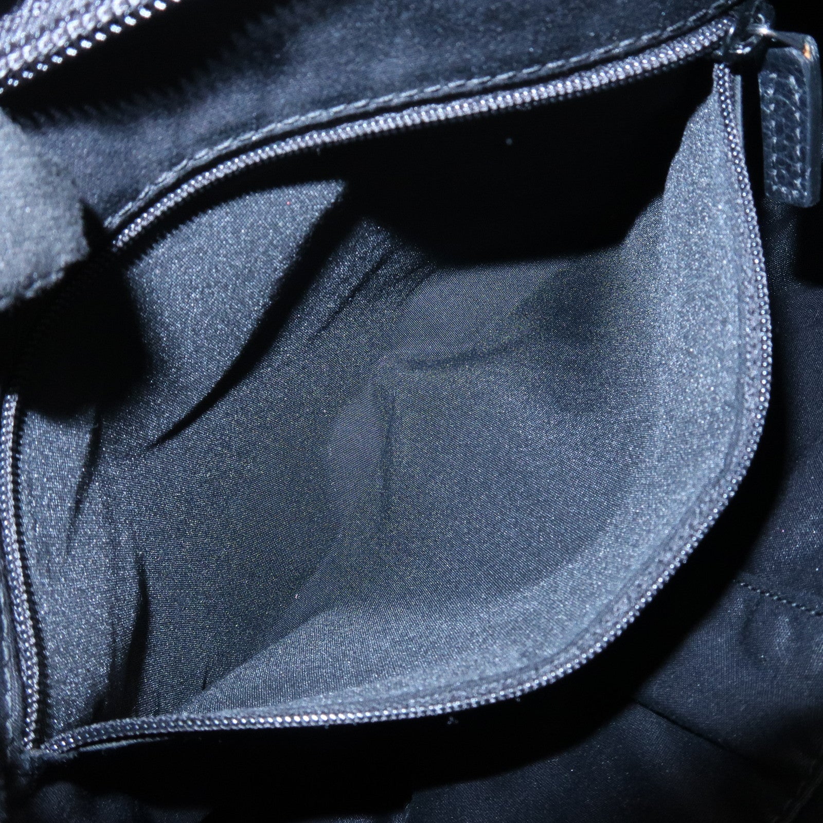 GUCCI Abbey Leather Shoulder Bag Hand Bag Black Silver S268637