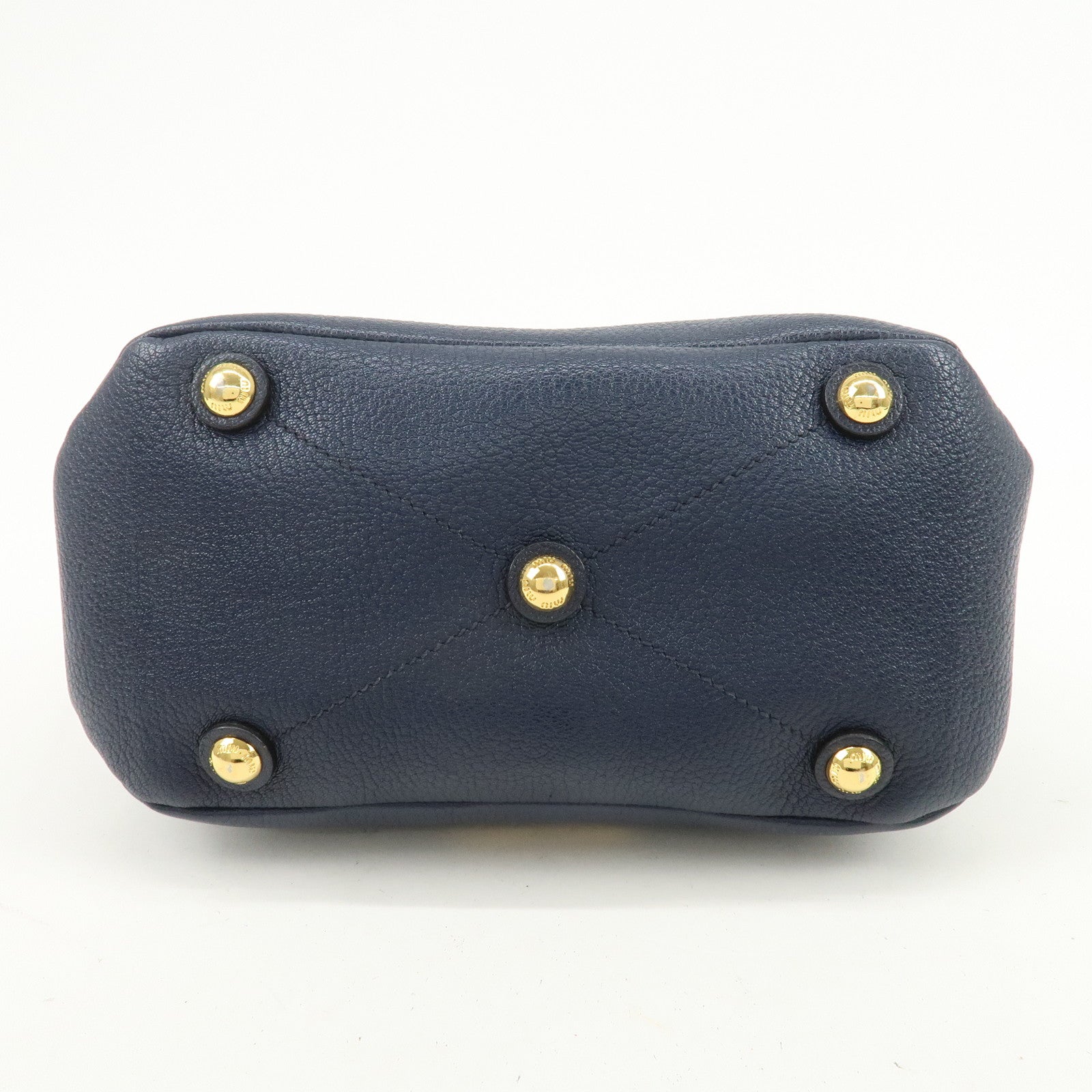 MIU MIU Madras Leather Denim 2Way Bag Hand Bag Shoulder Bag RR1951