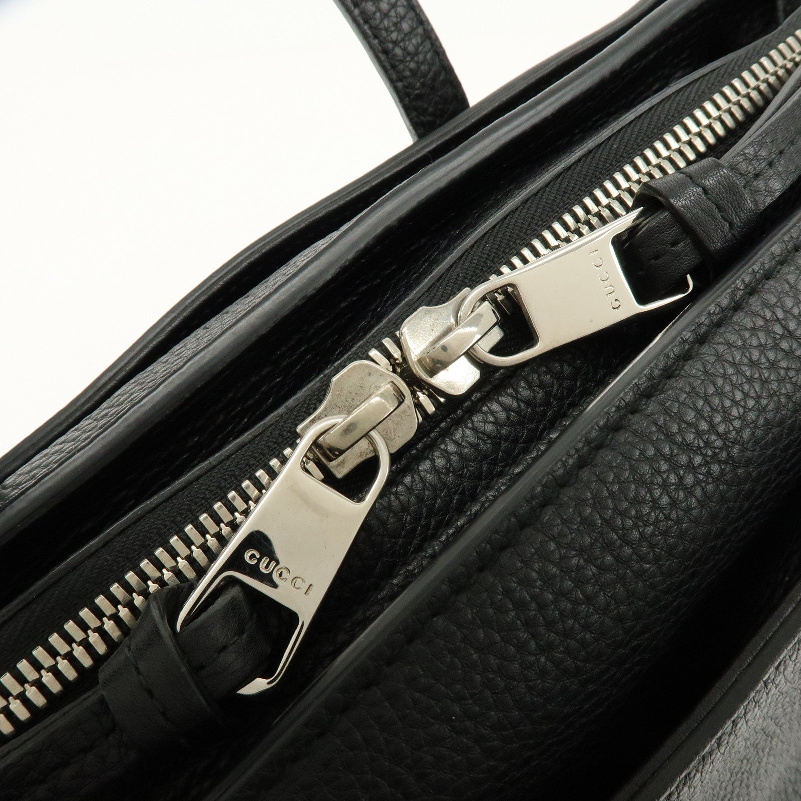GUCCI Calf Leather Studs 2Way Hand Bag Shoulder Bag Black 370822