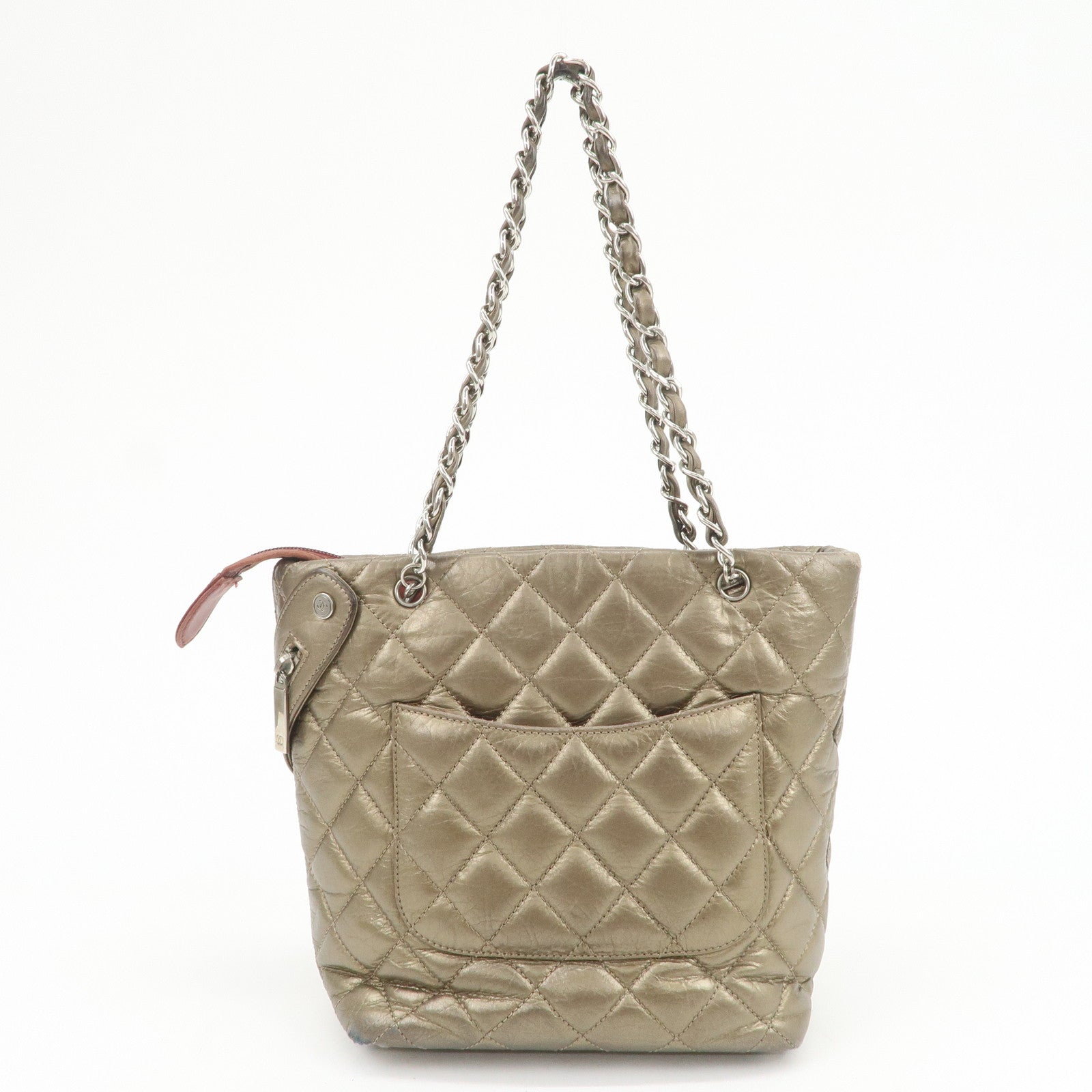 CHANEL Cambon Line Cotton Club Chain Shoulder Bag Tote Bag A34317