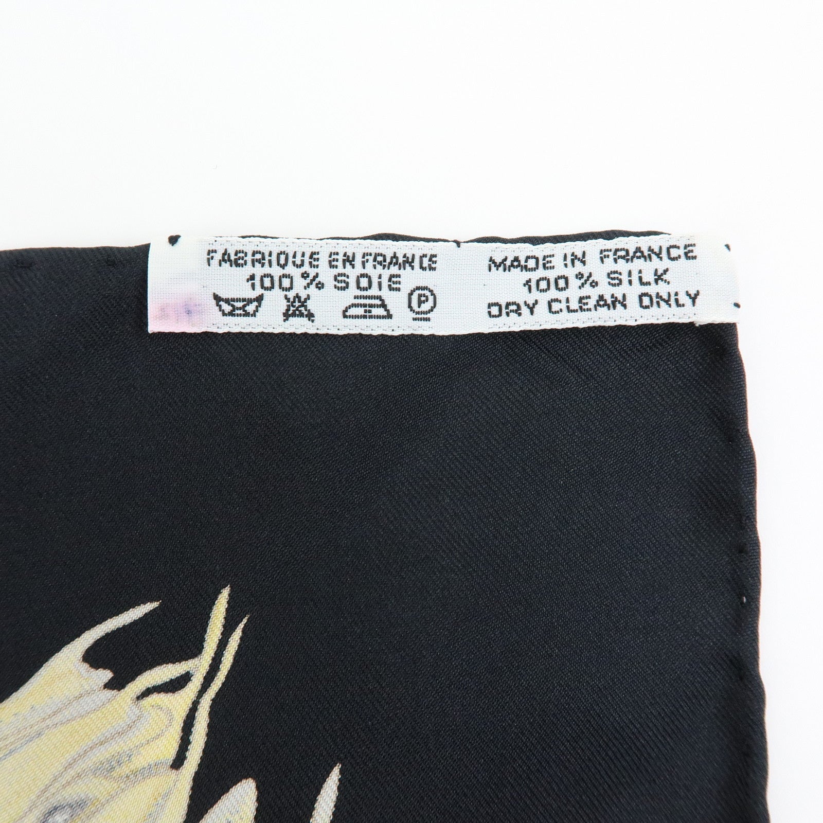 HERMES Carre 90 Silk 100% Scarf PASSIFLORES Flower Print Black Gold
