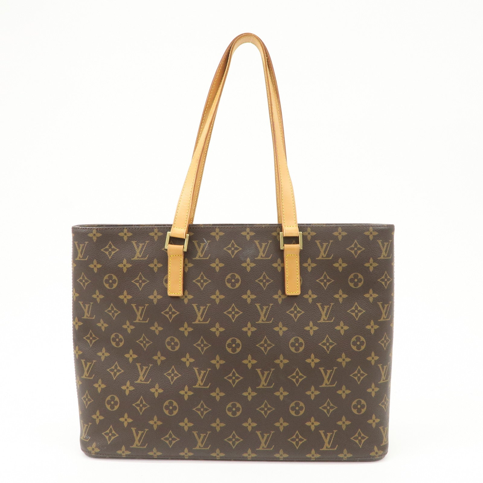 Louis Vuitton Monogram Luco Tote Bag Hand Bag Brown M51155 Used