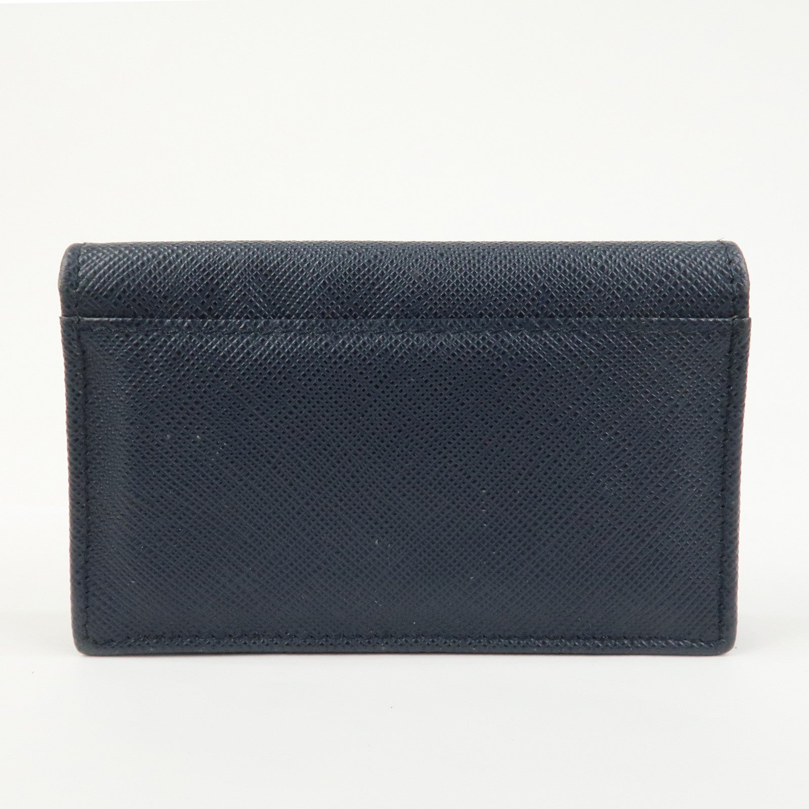 PRADA Saffiano Leather Card Case Card Holder Navy 2MC122