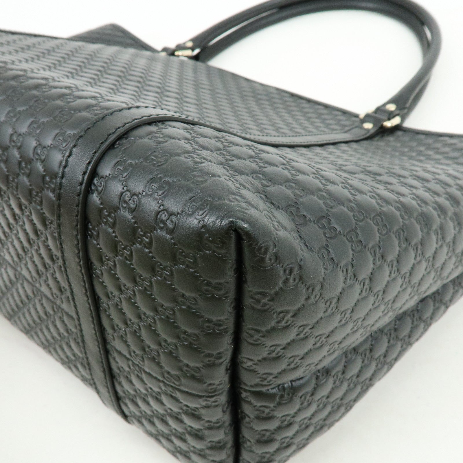 GUCCI Microguccissima Leather Tote Bag Shoulder Bag Black 449647