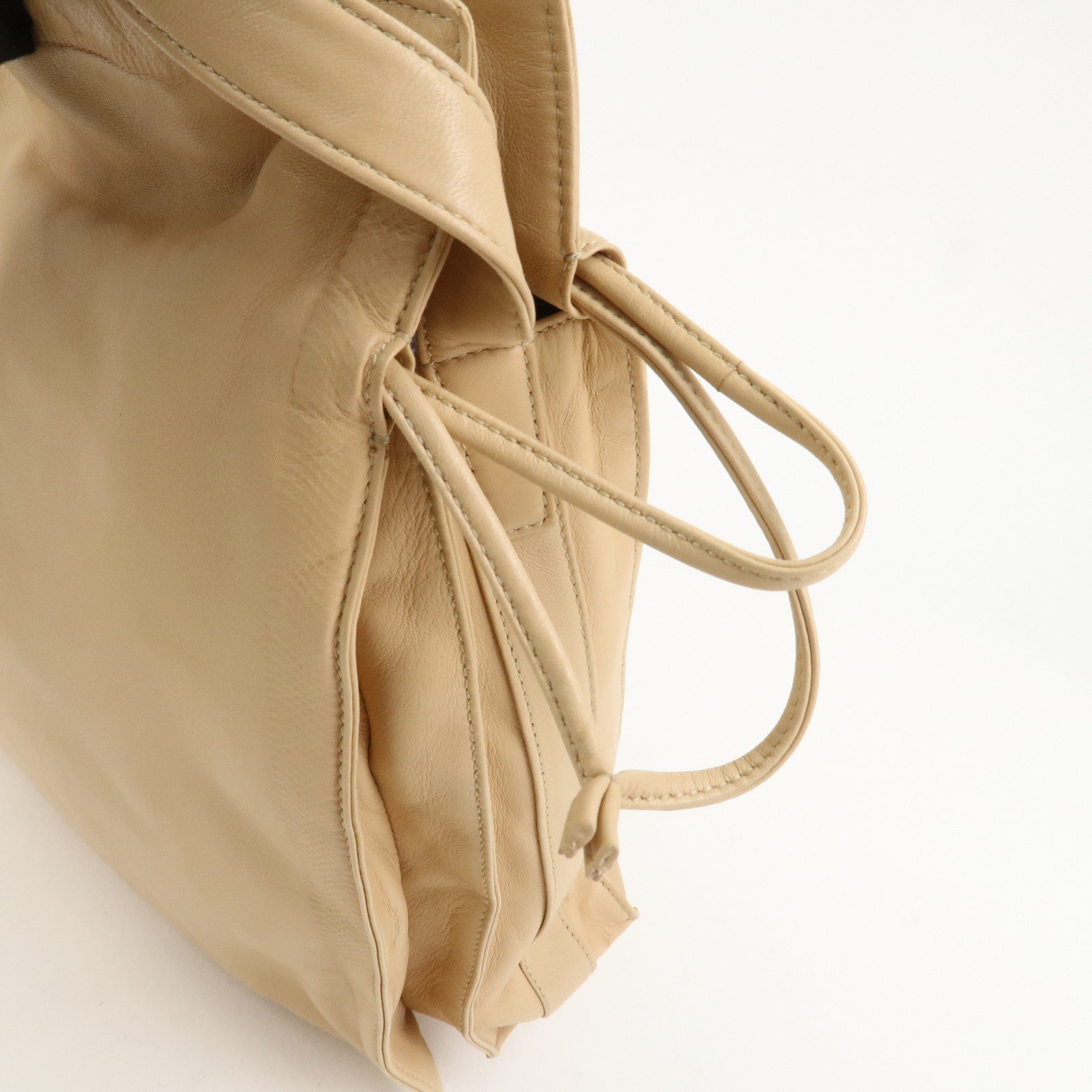 LOEWE Logo Nappa Leather Shoulder Bag Crossbody Bag Beige