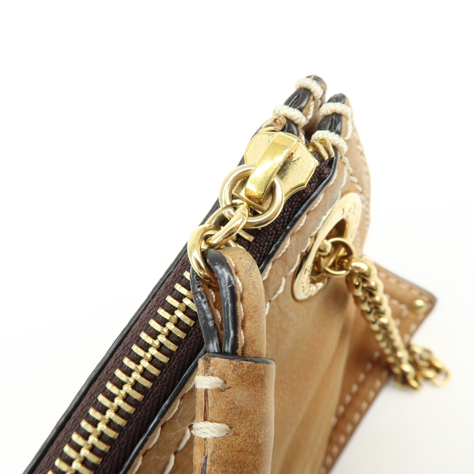 LOEWE Logo Leather Chain Shoulder Bag Crossbody Bag Brown