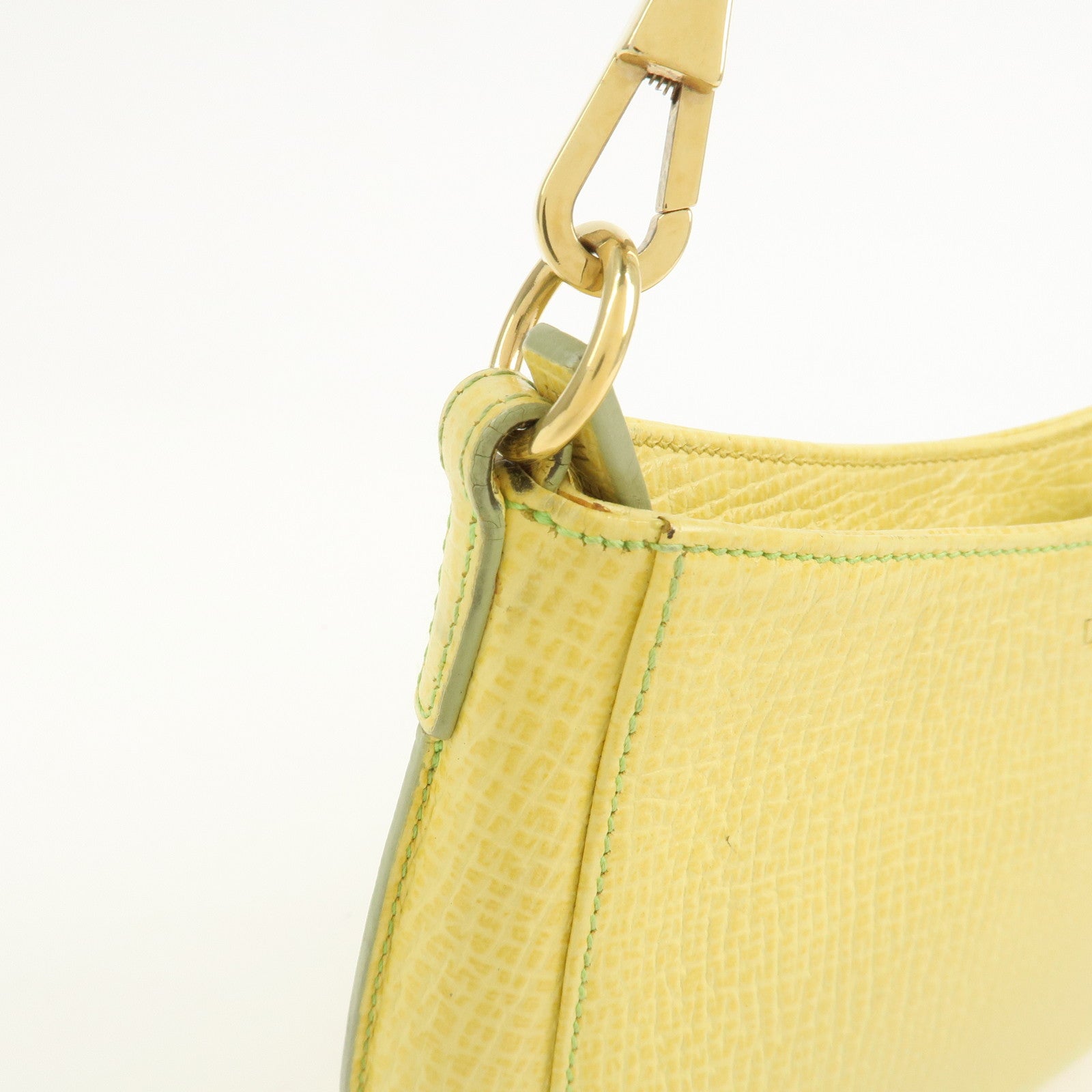 LOEWE Embossed Leather Hand Bag Shoulder Bag Yellow L21