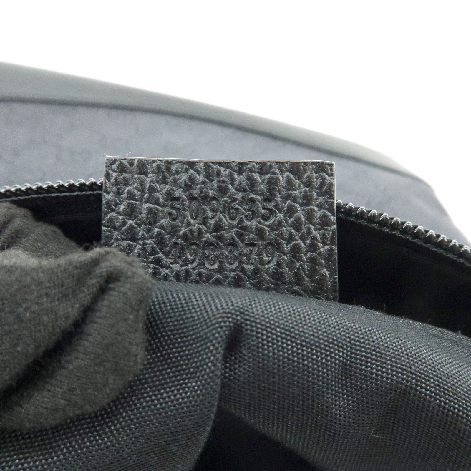 GUCCI GG Denim Leather Shoulder Bag Crossbody Bag Black 509635