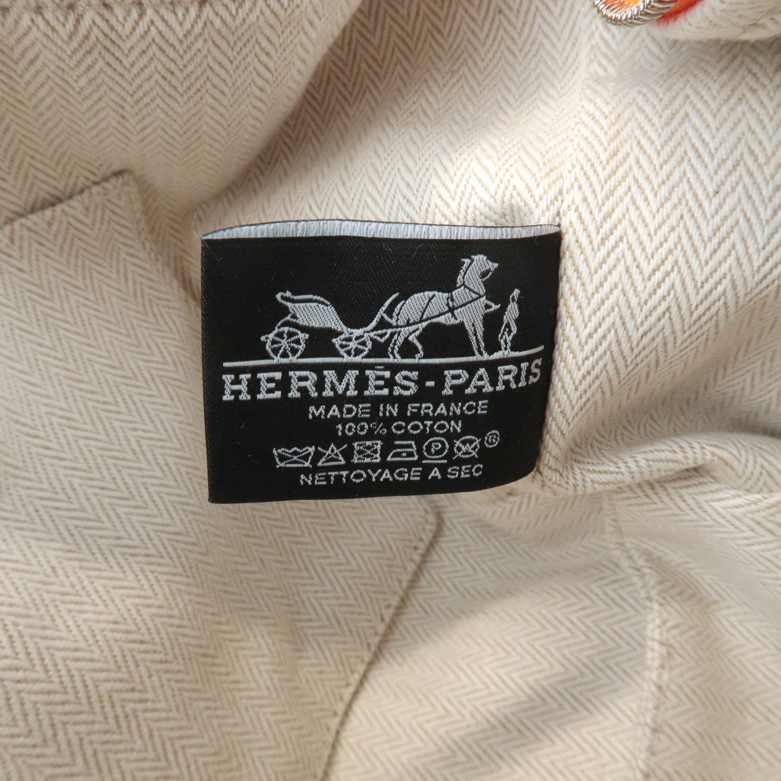 HERMES Canvas Bride A Brac PM Hand Bag Orange Silver HDW Used