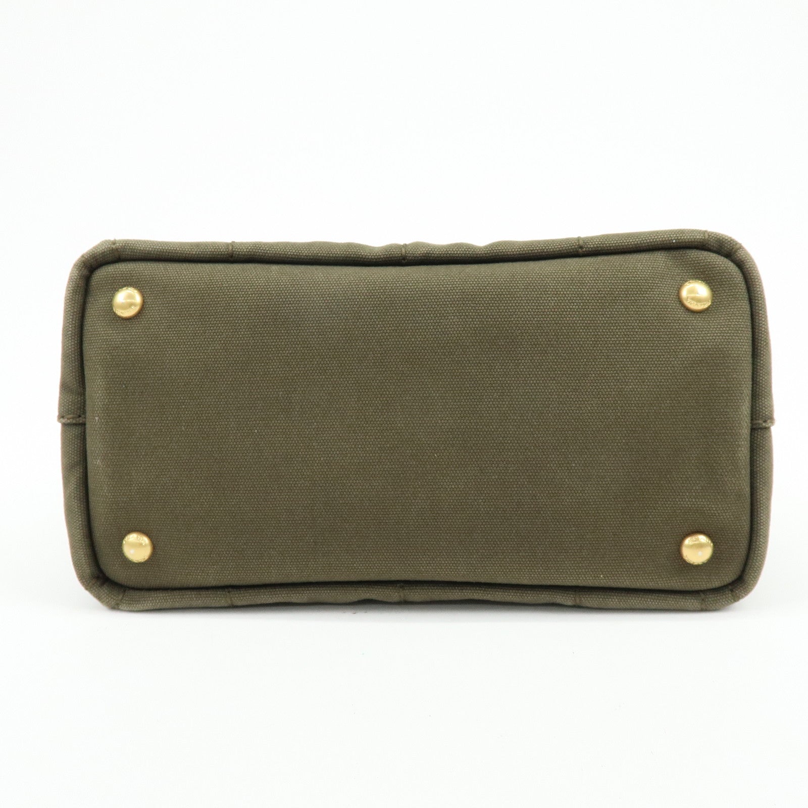 PRADA Triangle Log Canapa Mini 2Way Hand Shoulder Bag Khaki B2439G