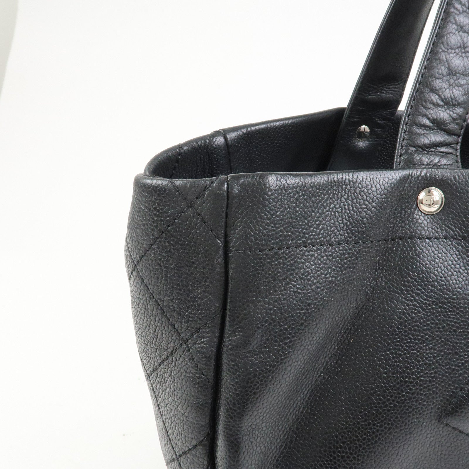 CHANEL COCO Mark Caviarskin Tote Bag Shoulder Bag Black A46566