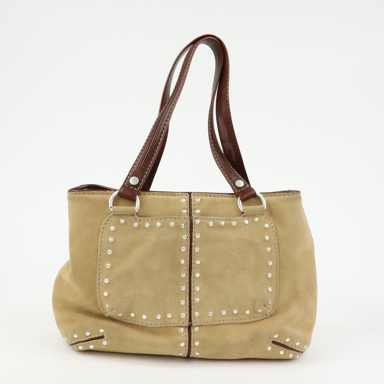 COACH Harley Set of 4 Leather Suede Rattan Shoulder Bag Brown Beige