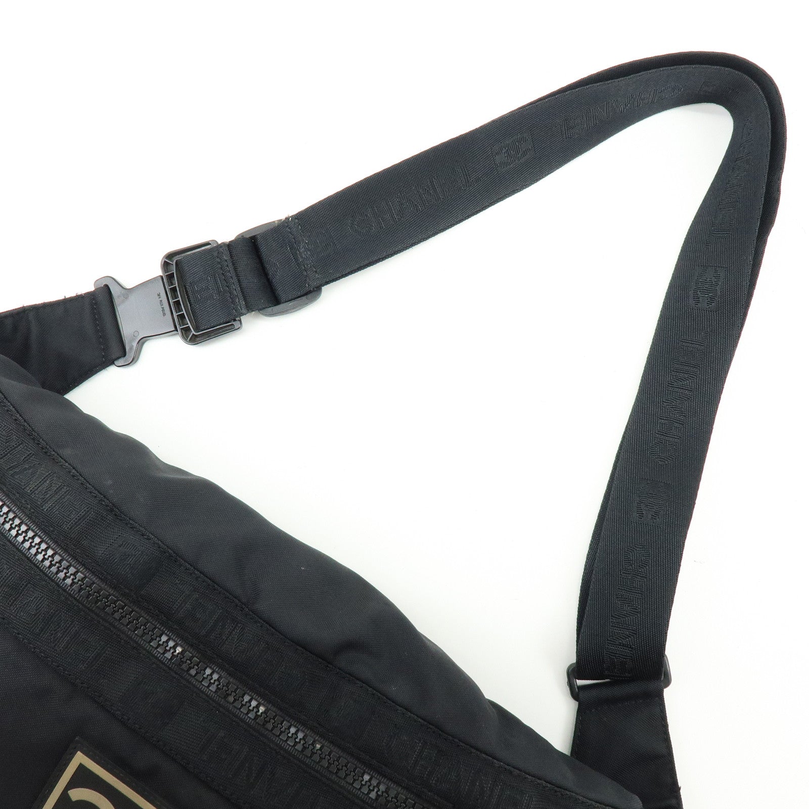 CHANEL Sports Line Nylon Banana Bag Waist Bag Crossbody Bag Black