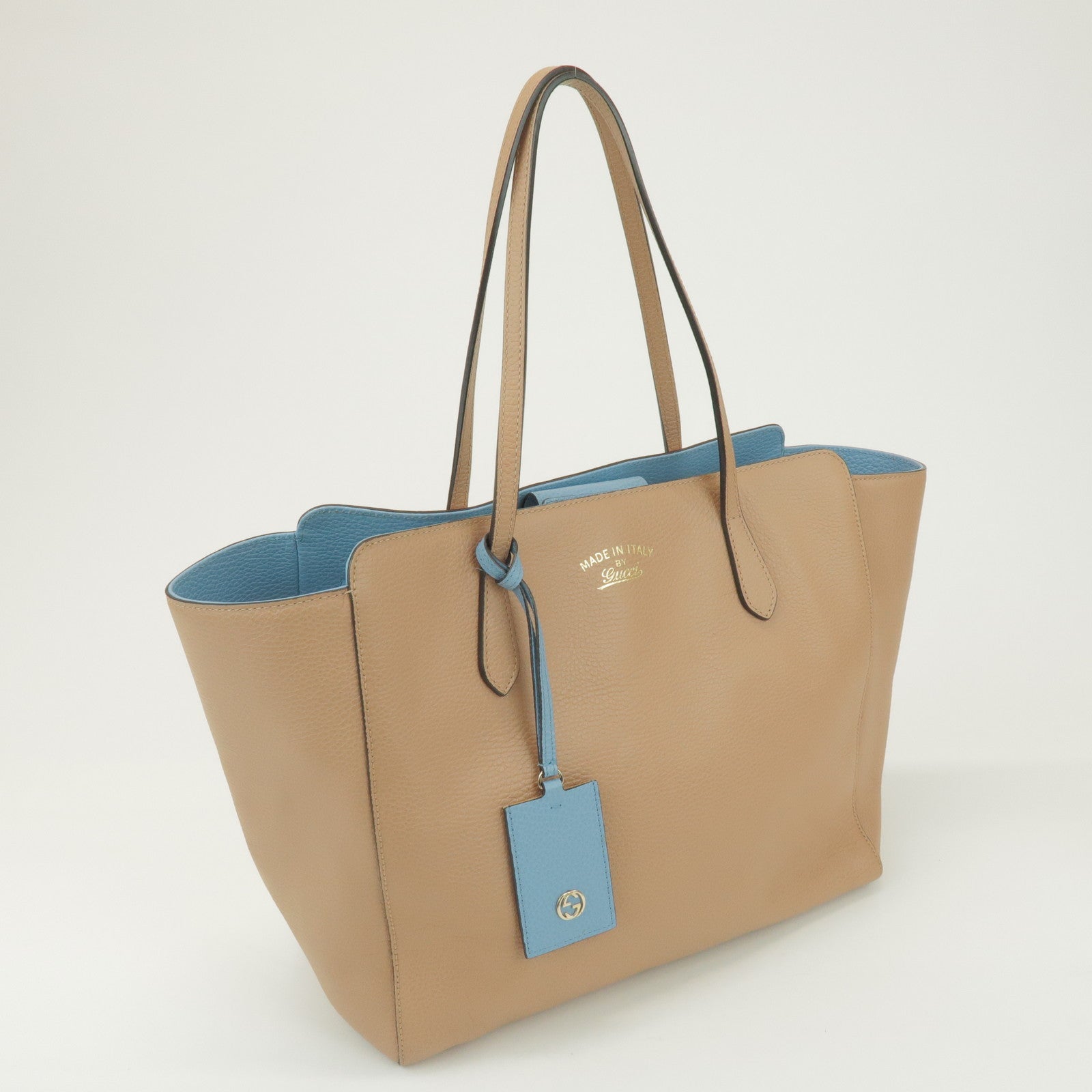 GUCCI Interlocking G Swing Large Tote Bag Shoulder Bag Beige 354397