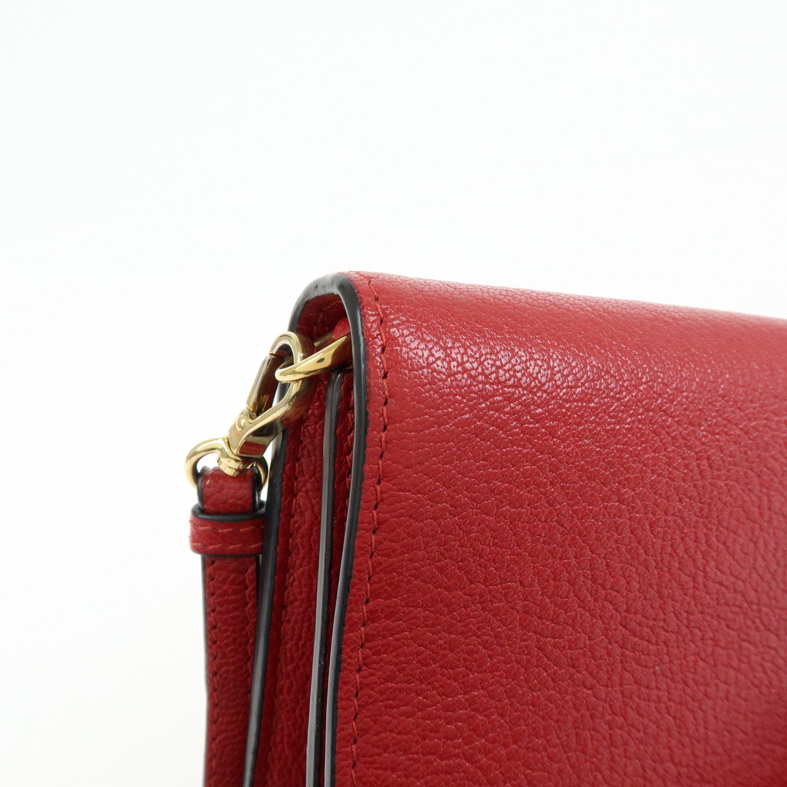 MIU MIU Madras Leather 2Way Bag Clutch Bag Shoulder Bag Red 5ZH044
