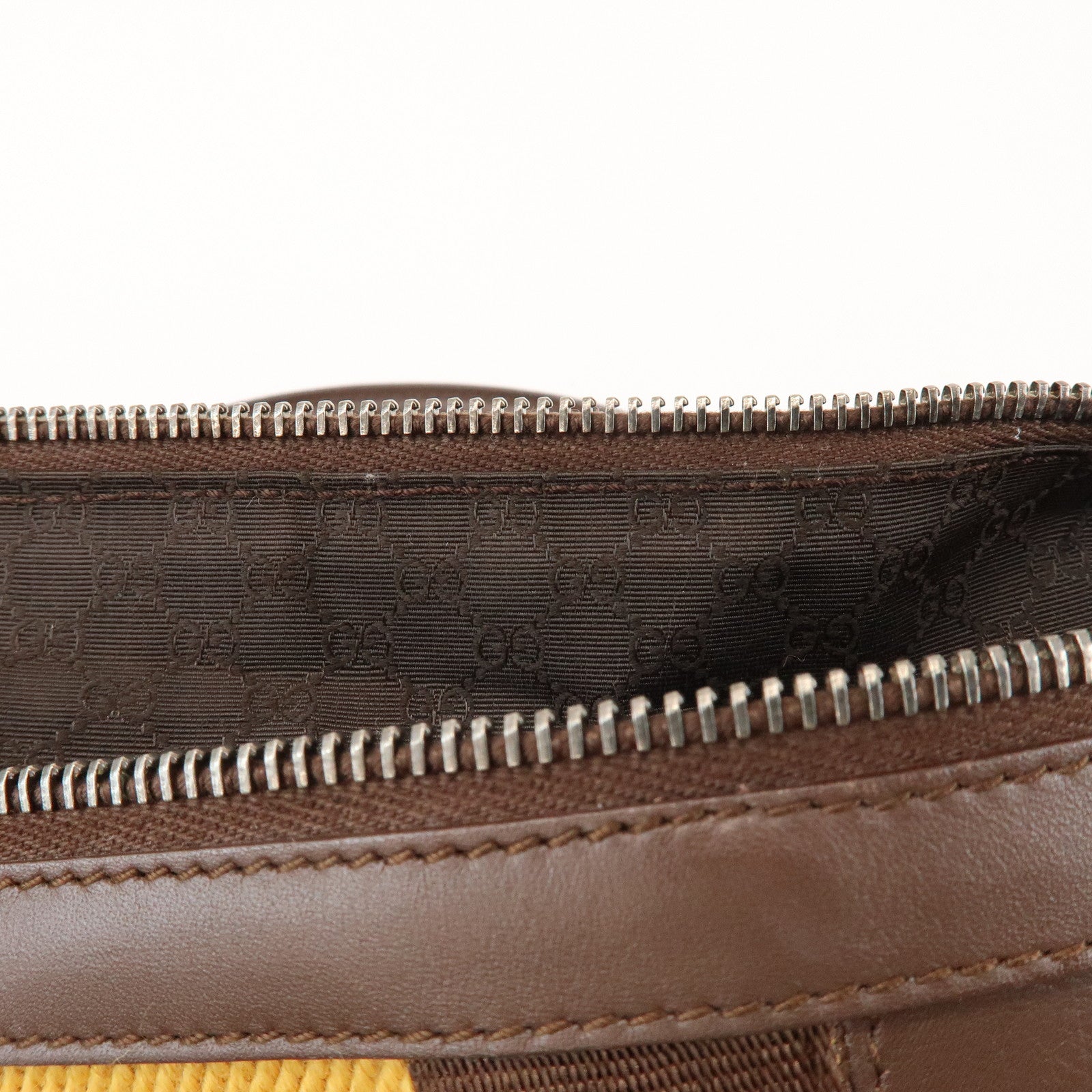 GUCCI Sherry Canvas Leather Boston Hand Bag Brown 000.0846.200047