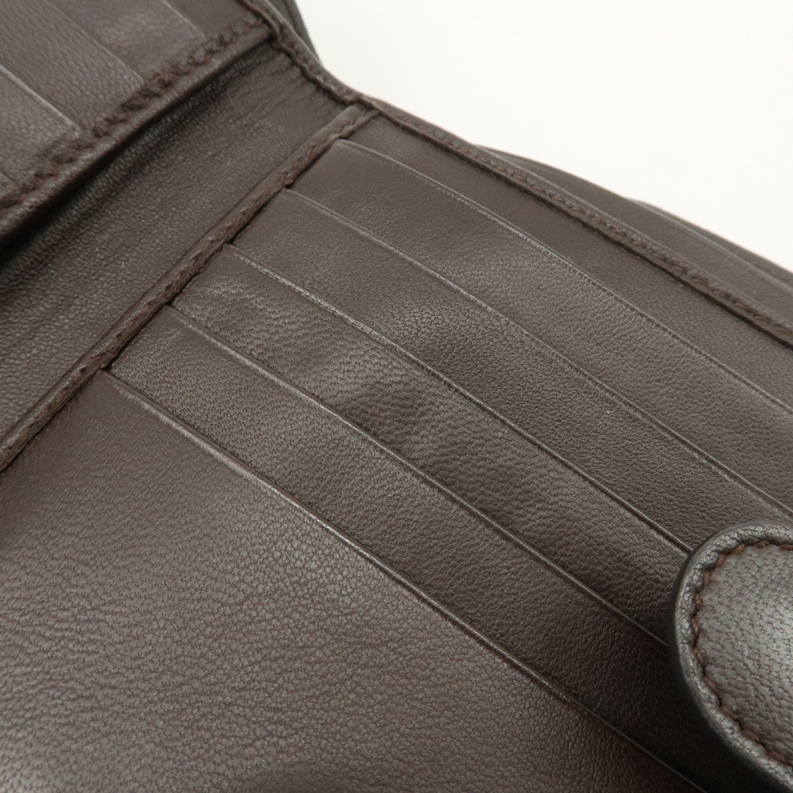 Bottega Veneta Intrecciato Leather Bi-fold Comact Wallet Brown